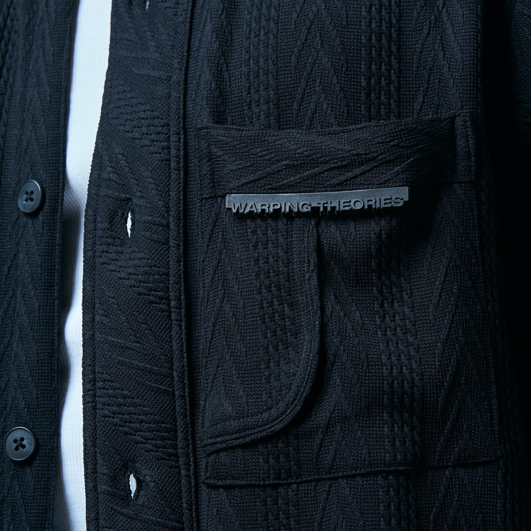 CABLE KNIT SHIRT- SPACE BLACK