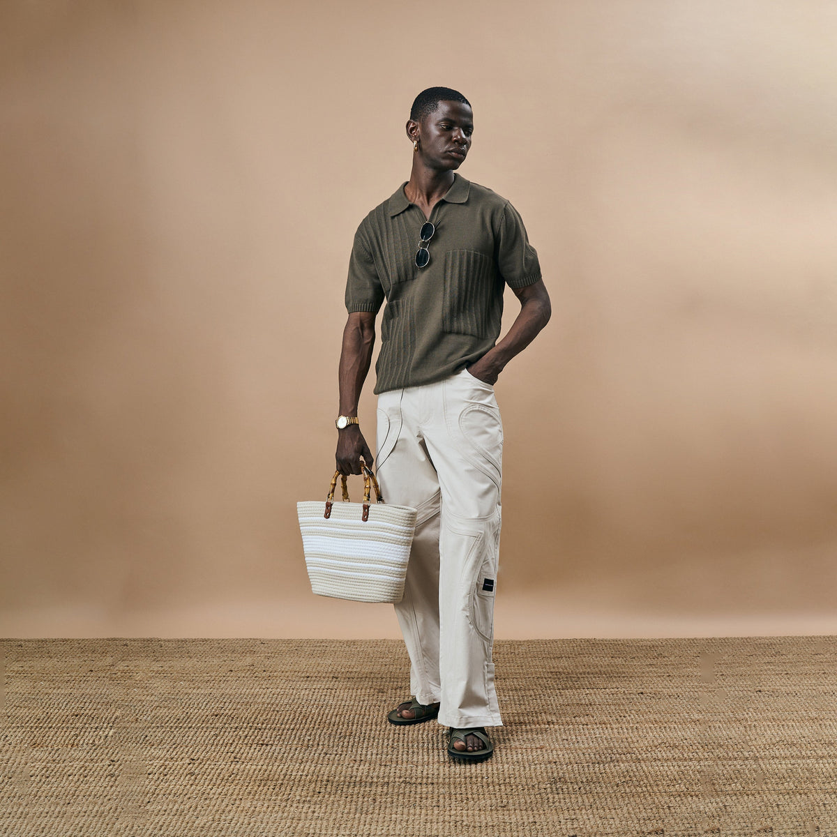 OLD MONEY POLO T SHIRT - DARK SAGE