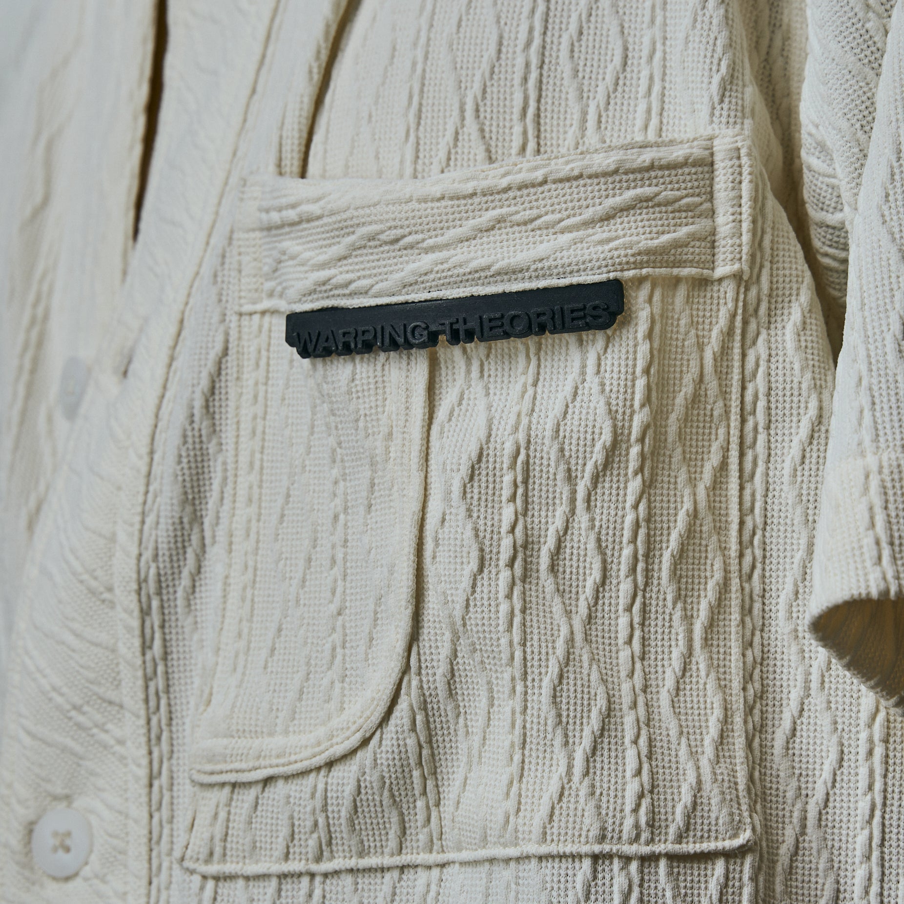 CABLE KNIT SHIRT- BONE