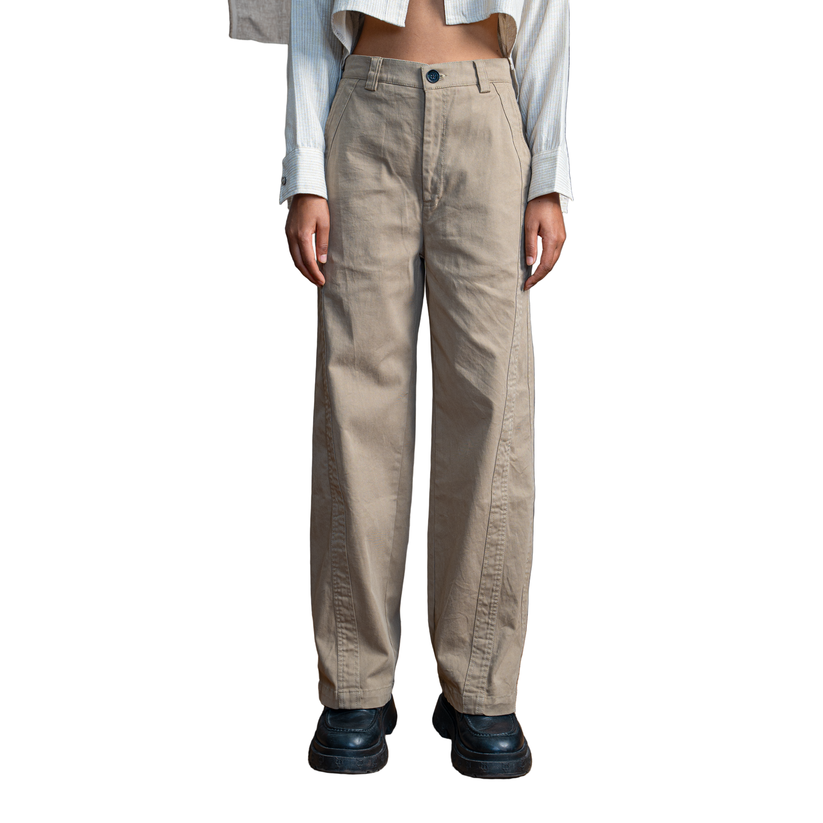 WIDE LEG PANELED PANTS