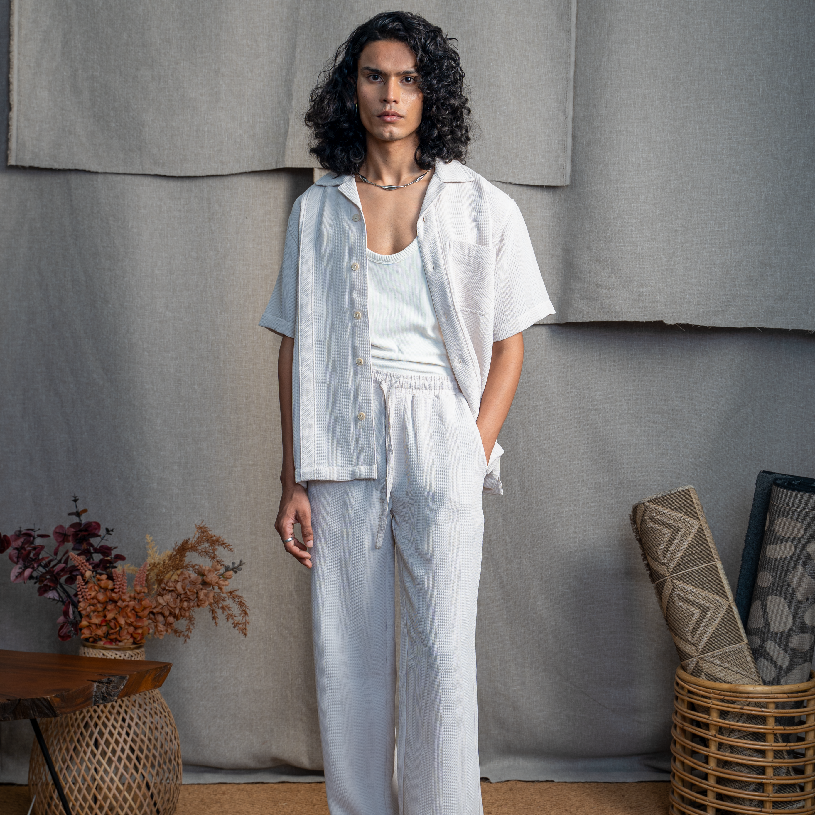 BMW DRAWSTRING TROUSER- VANILLA CREAM