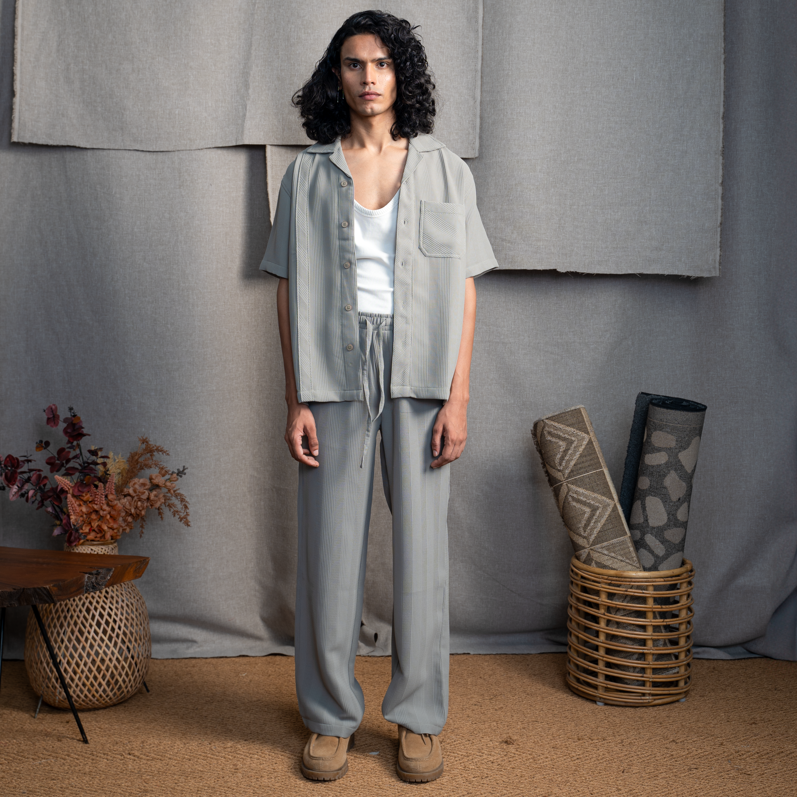 BMW CUBAN COLLAR SHIRT- MINT SAGE