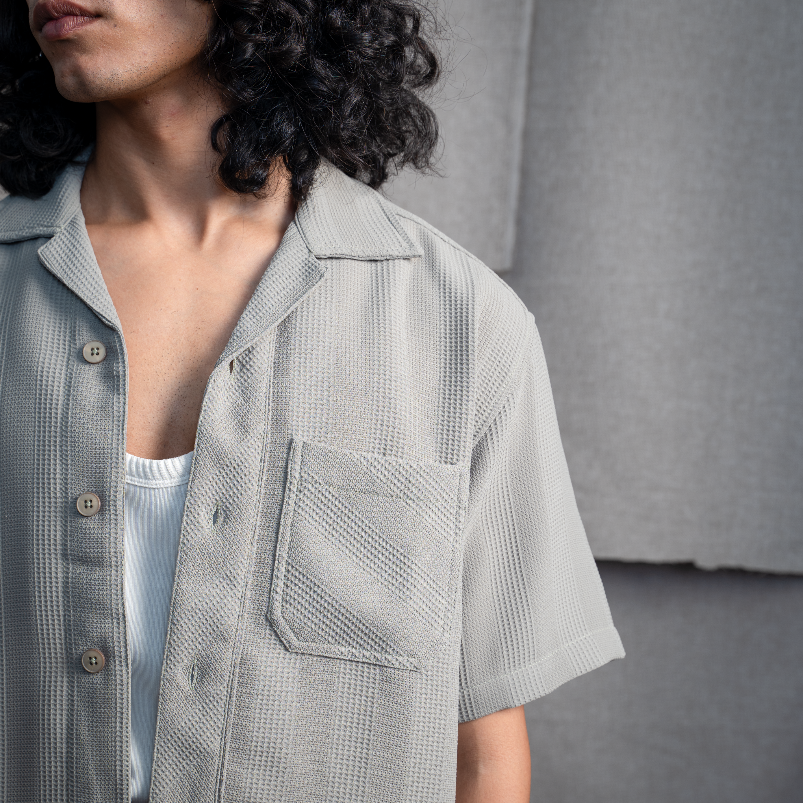 BMW CUBAN COLLAR SHIRT- MINT SAGE