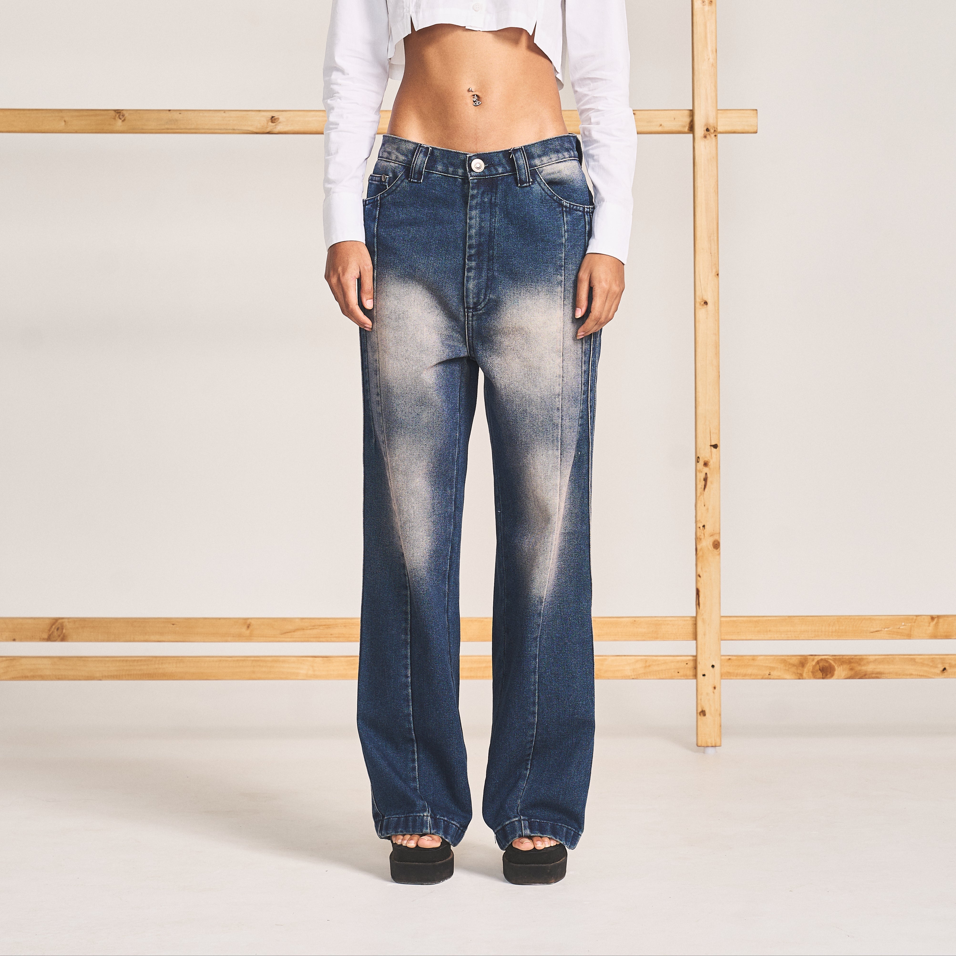 SPOT WASH JEANS- MARINE
