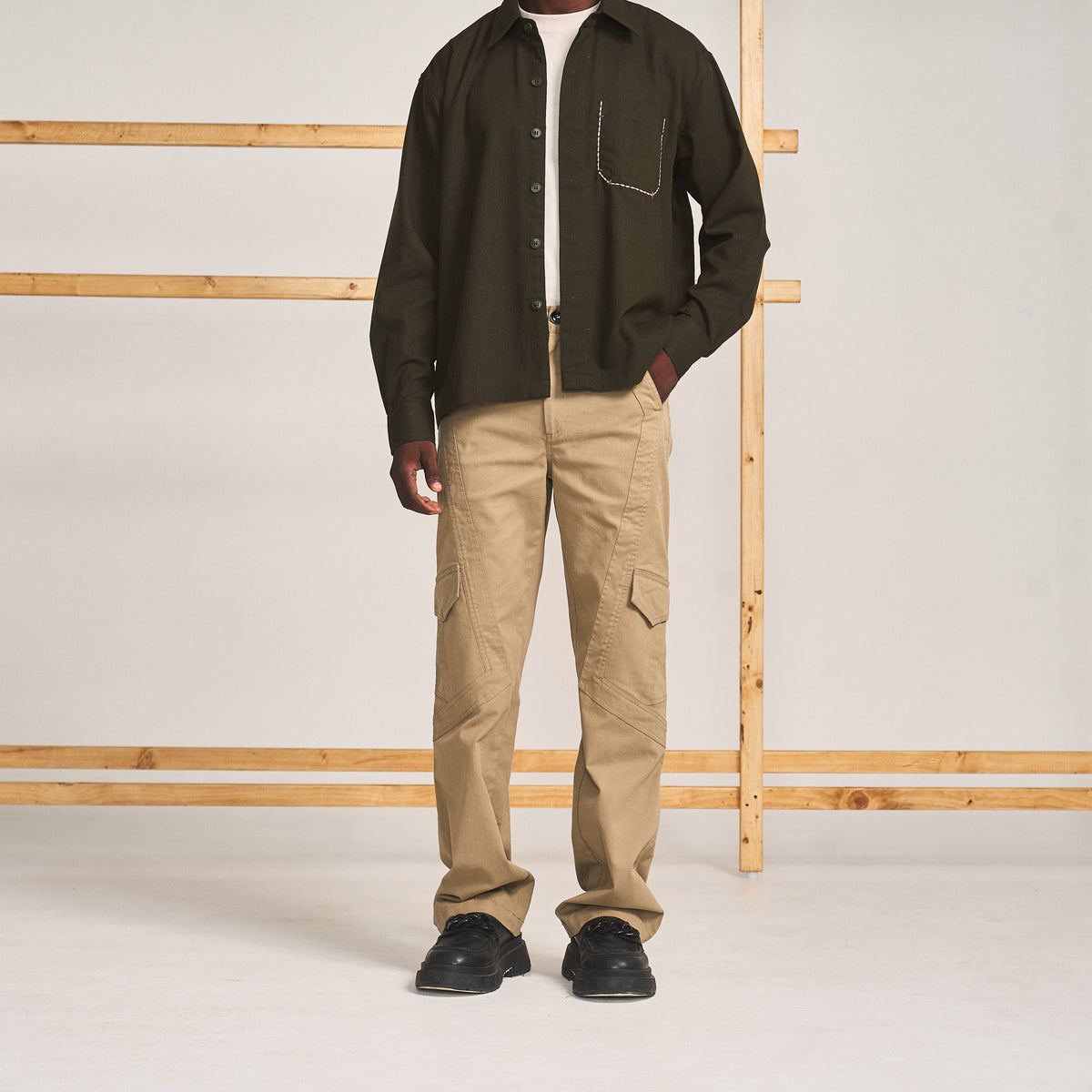 OUT SEAM PANEL CARGO- KHAKI