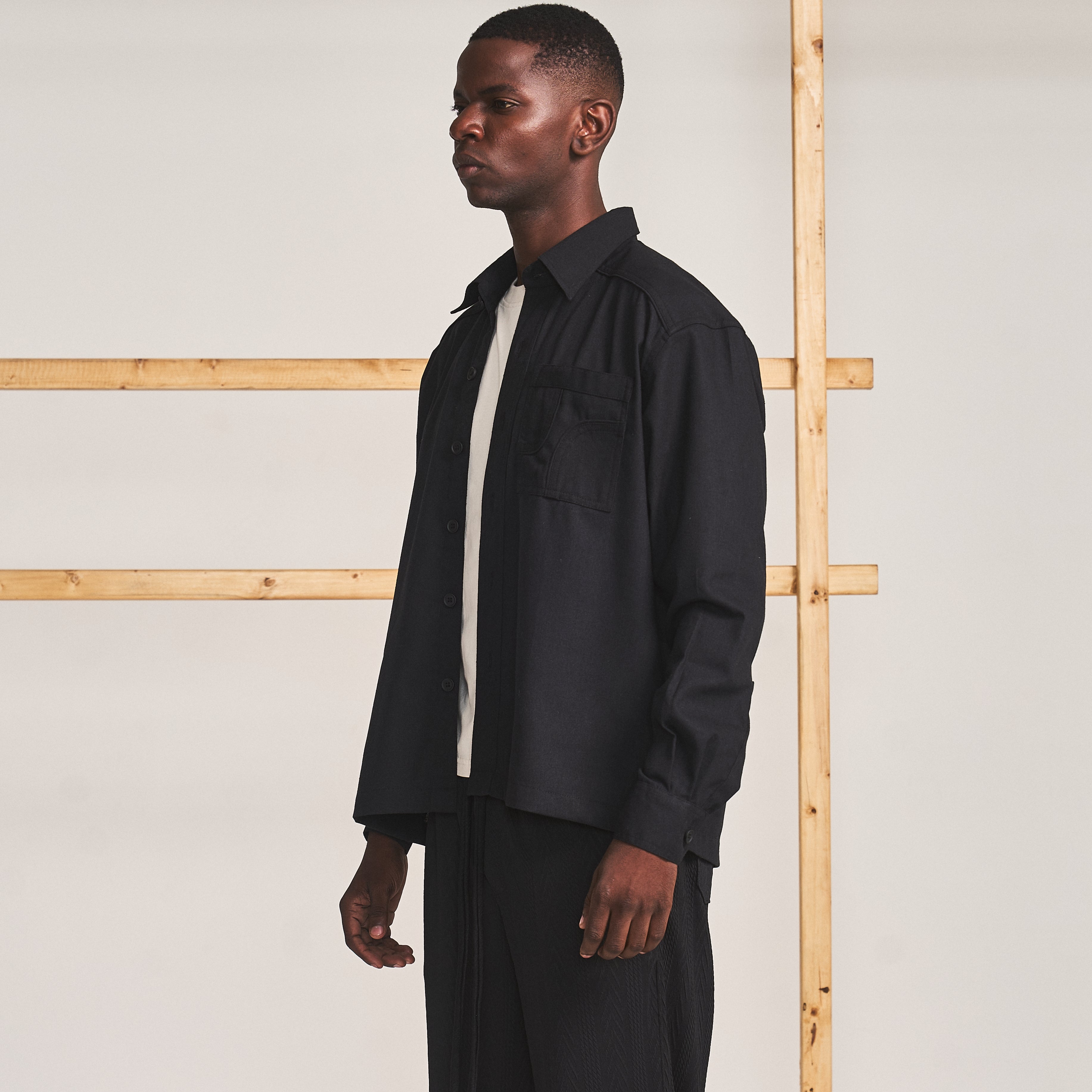 CUT POCKET SHIRT- TRUFFLE