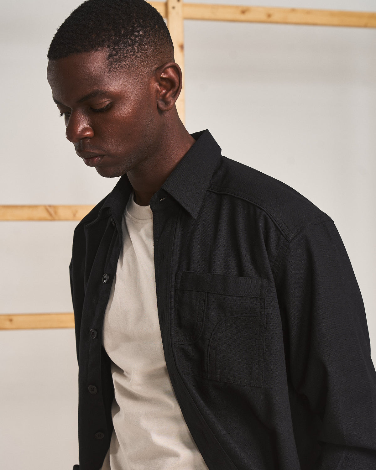 CUT POCKET SHIRT- TRUFFLE
