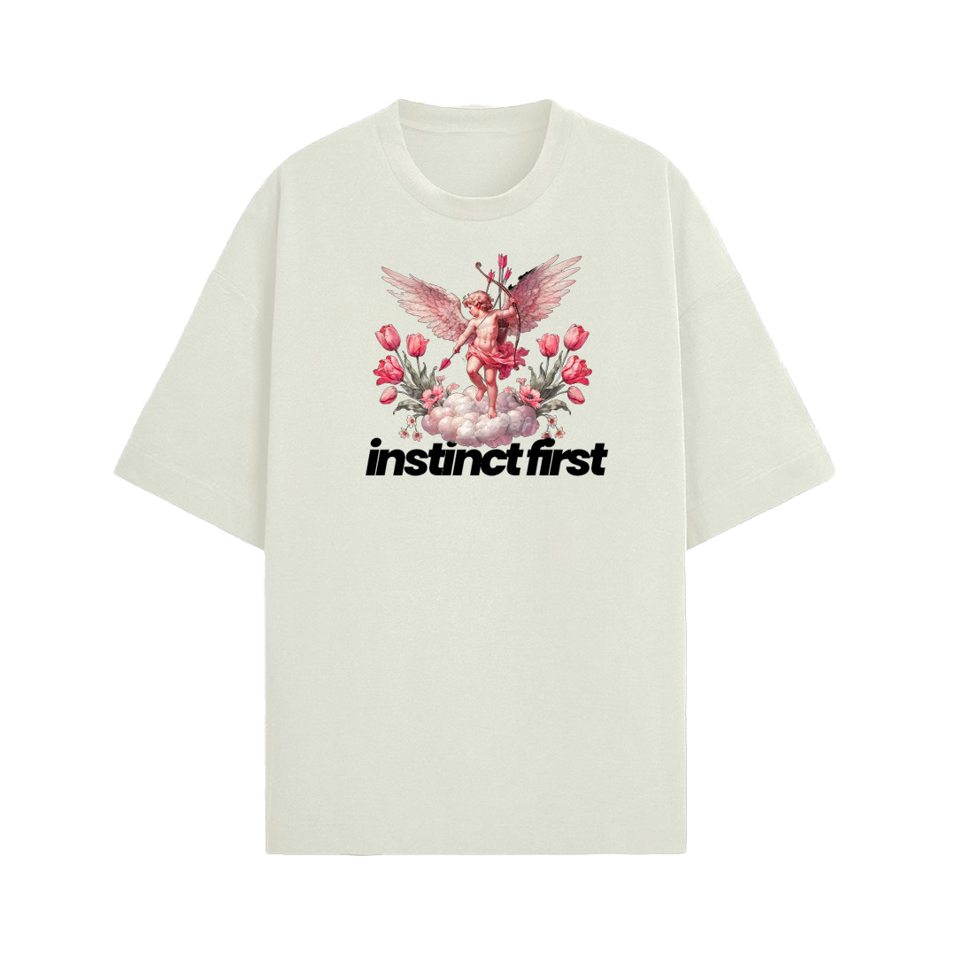 Cupid's Instinct Oversized T-shirt- (Off-White)