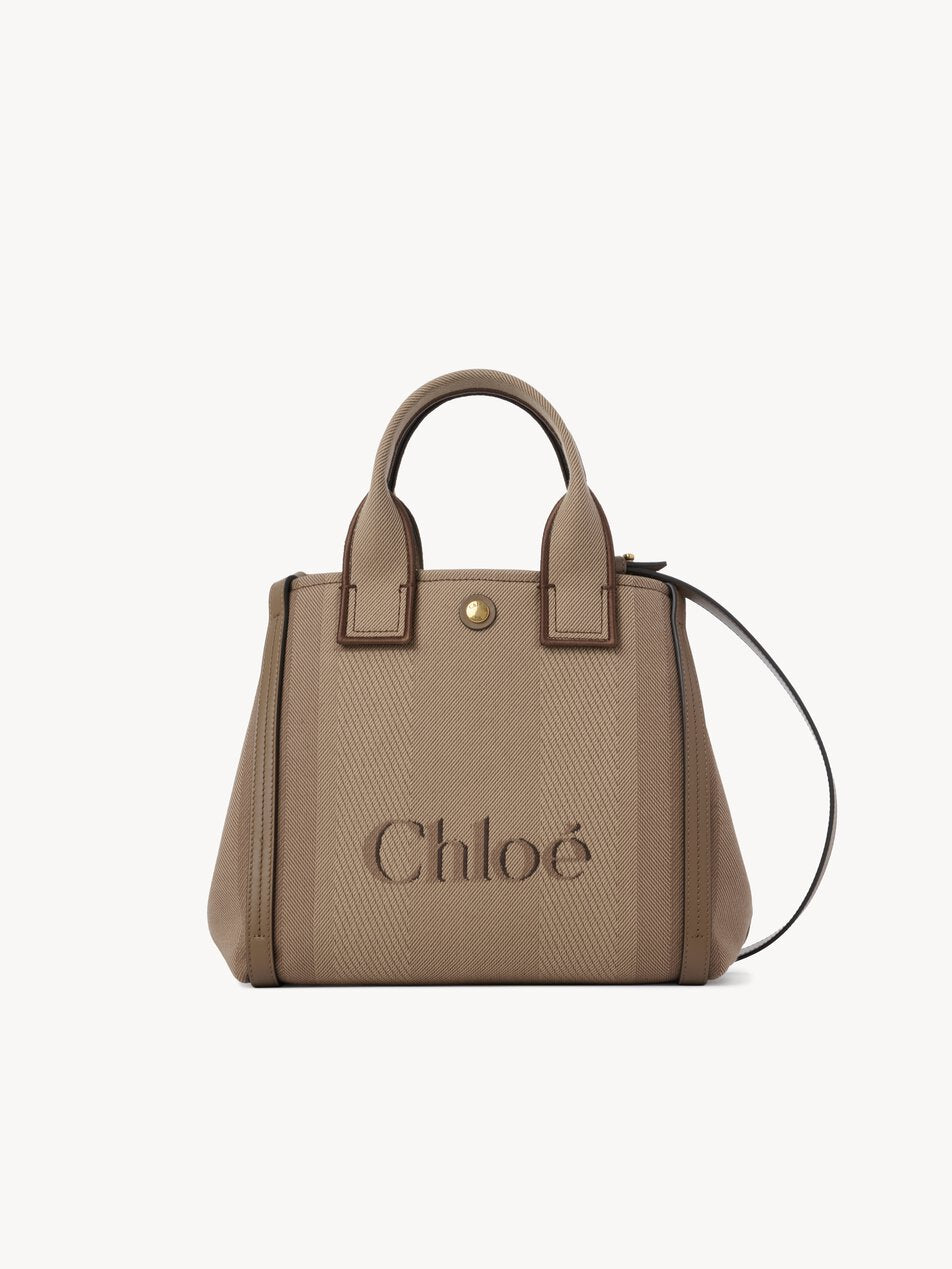 CHLOE Small Chloé Carry tote bag in canvas Deep Taupe