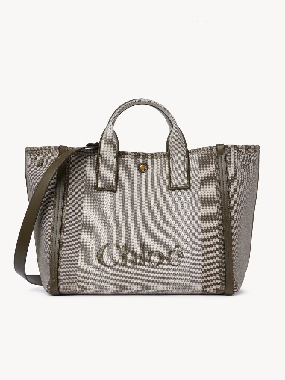CHLOE Carry tote bag in canvas Winter Ivy
