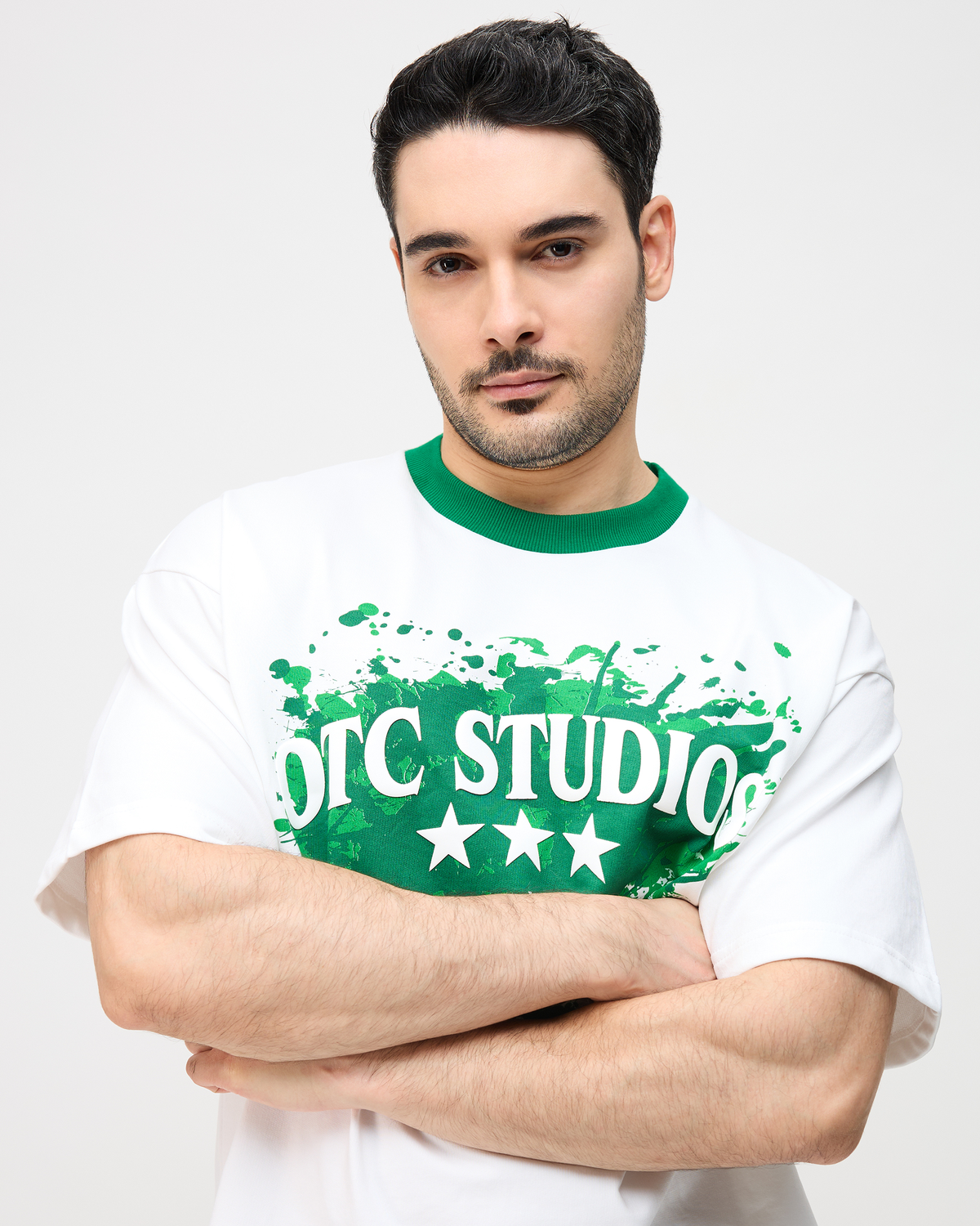 ART DEPT. RINGER T-SHIRT - WHITE/GREEN