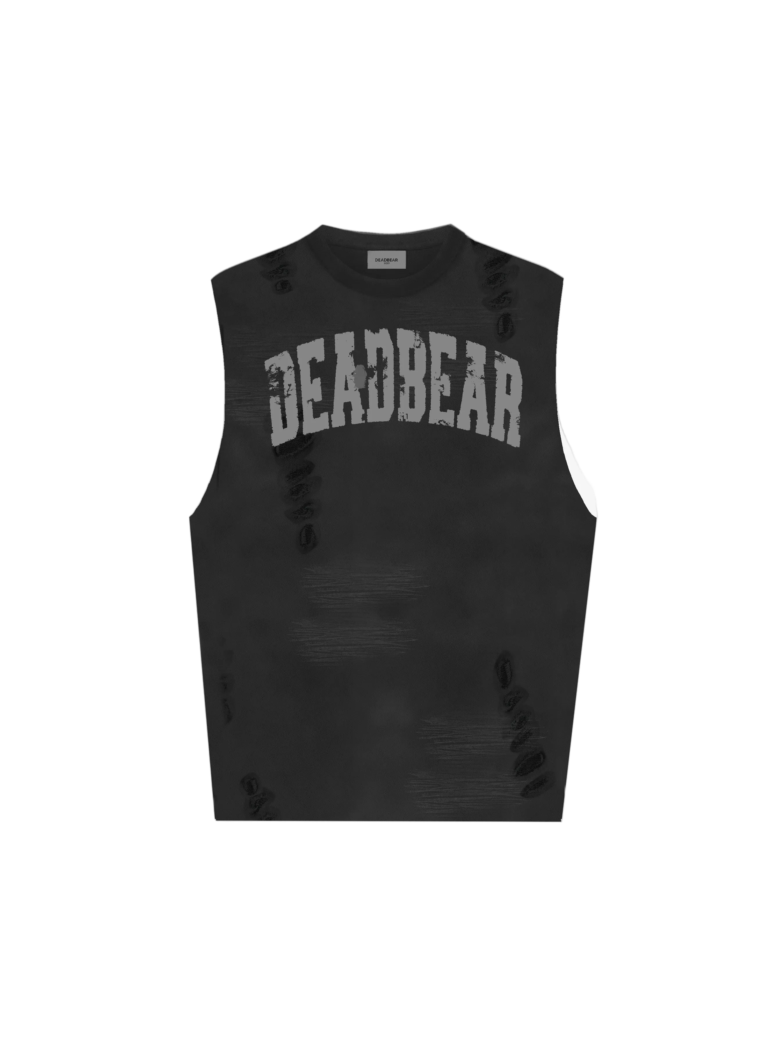 Distressed Washed Black Tank