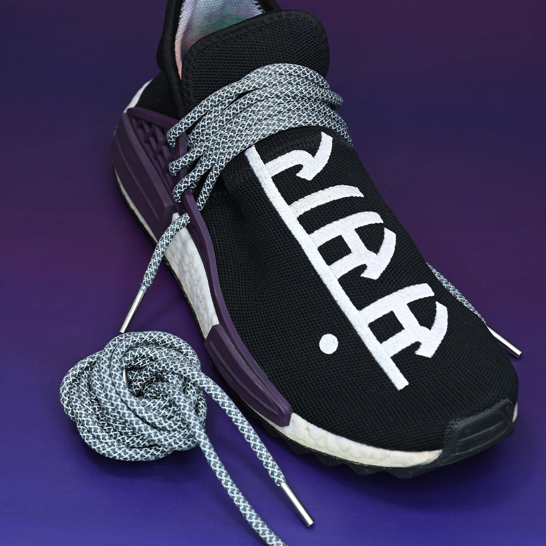 Black Rose Reflective Shoelaces | Yeezy Laces, Nike Laces By KNOTTY