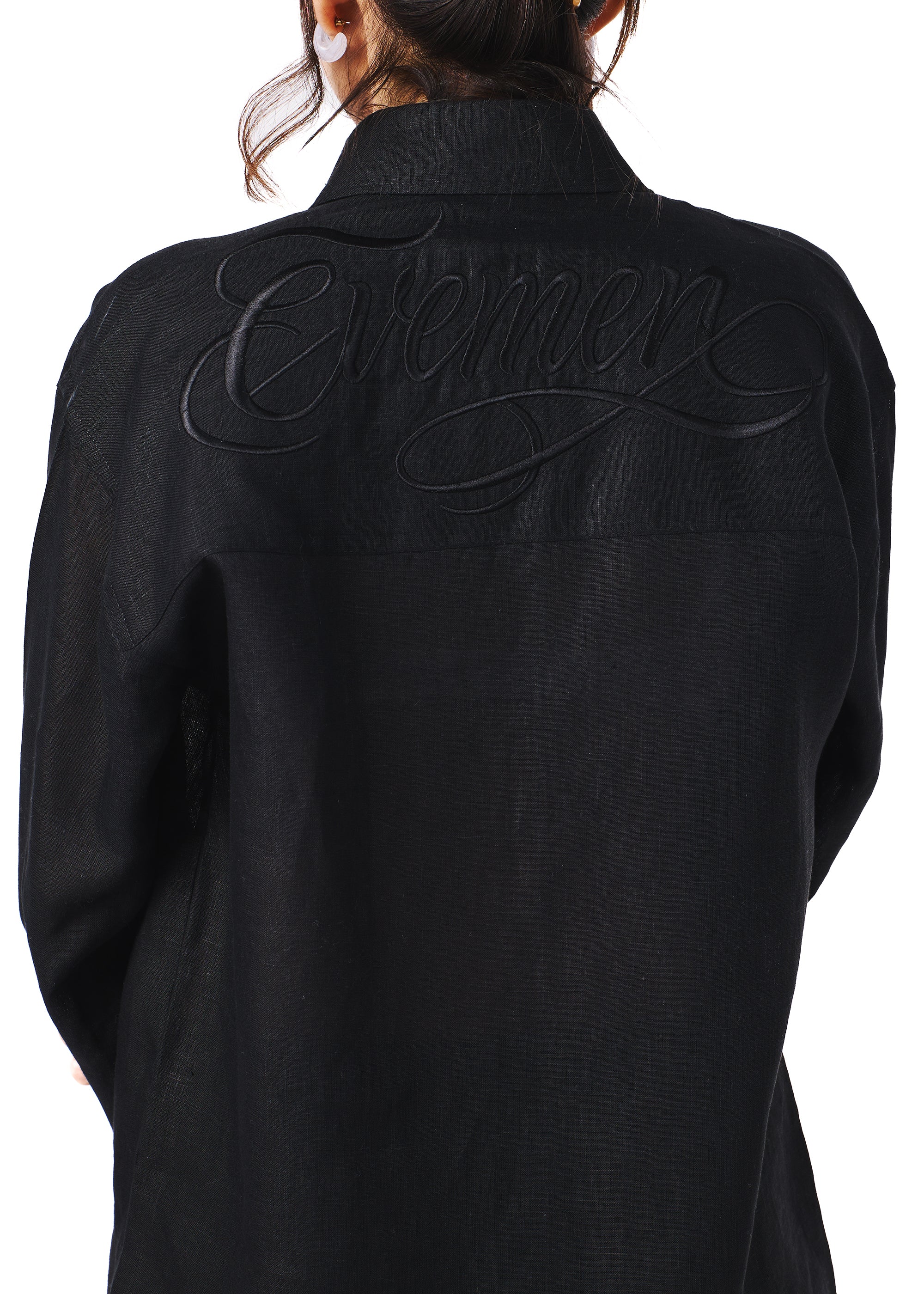 Black linen shirt