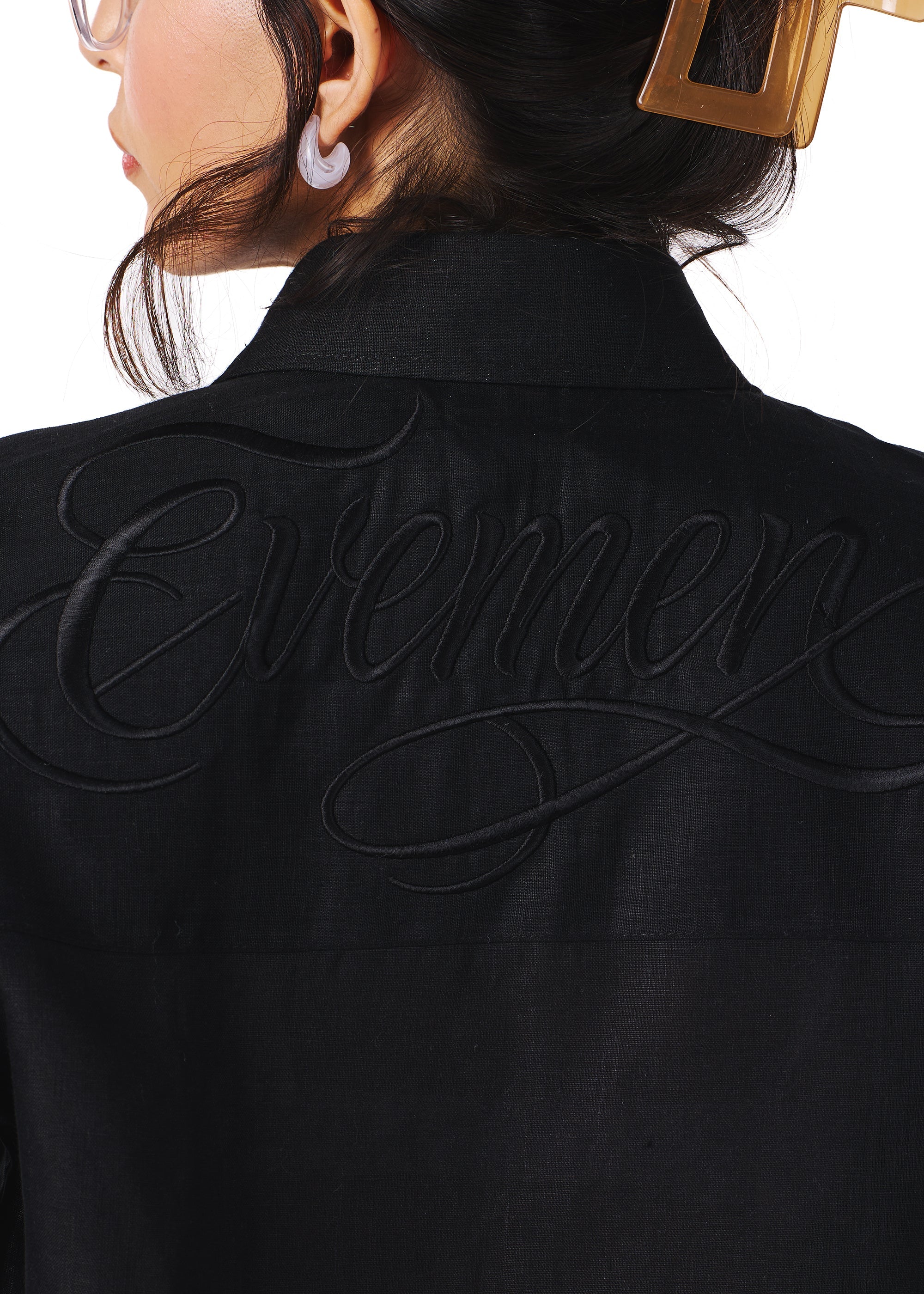 Black linen shirt