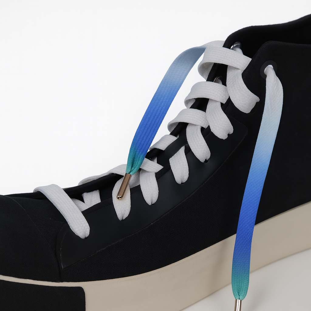 Ocean Surf Gradient Shoelaces | Ocean Blue - Green | Premium Gradient Flat Sneaker Laces by KNOTTY