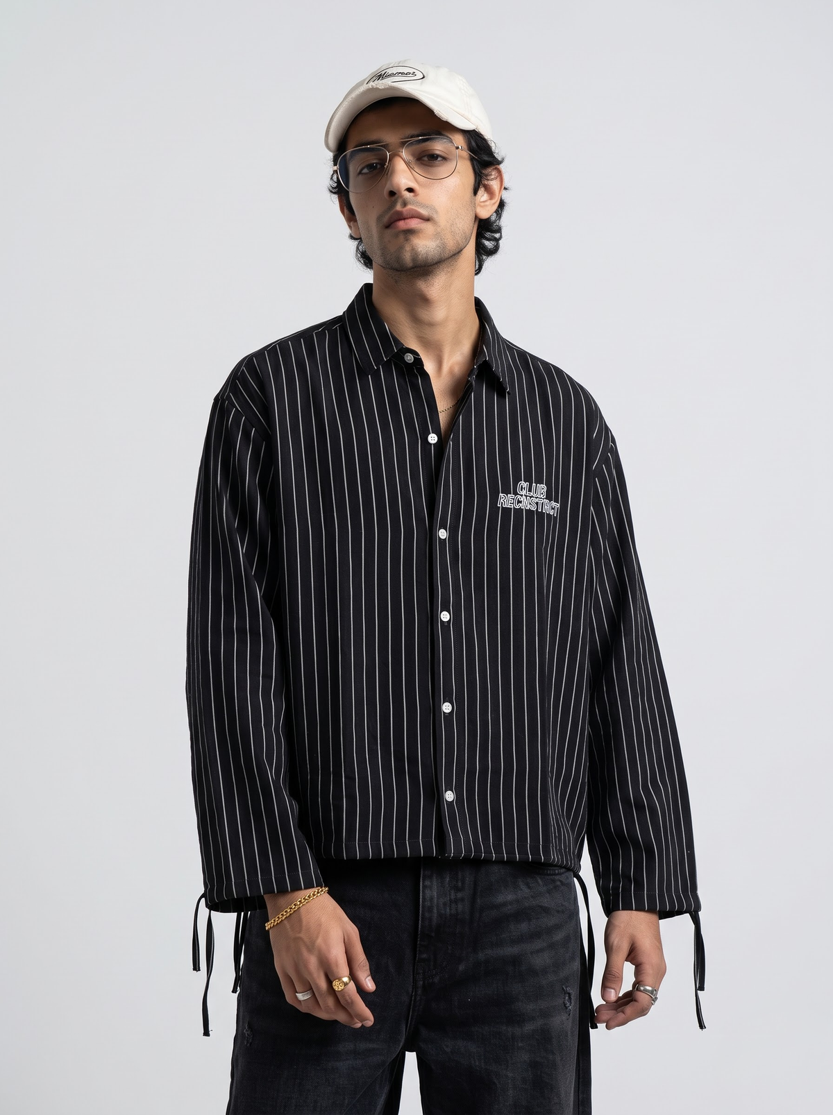 Stripped Void Boxy fit - Black