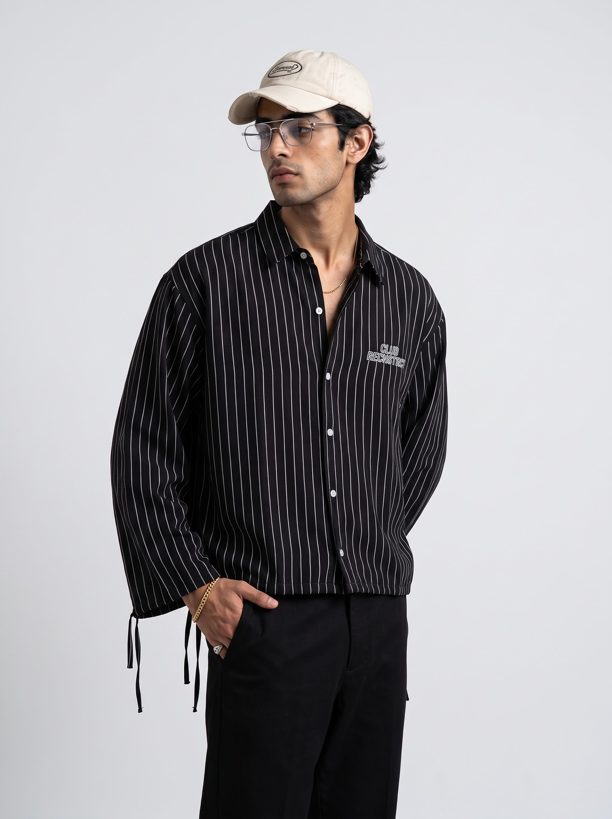 Stripped Void Boxy fit - Black