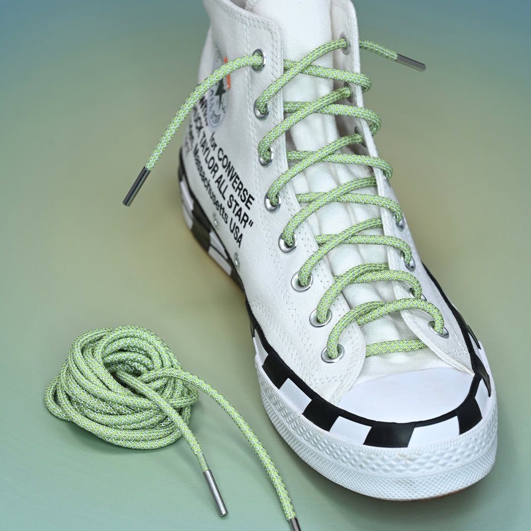 Candy Apple Green Reflective Shoelaces | Yeezy Laces, Nike Laces By KNOTTY