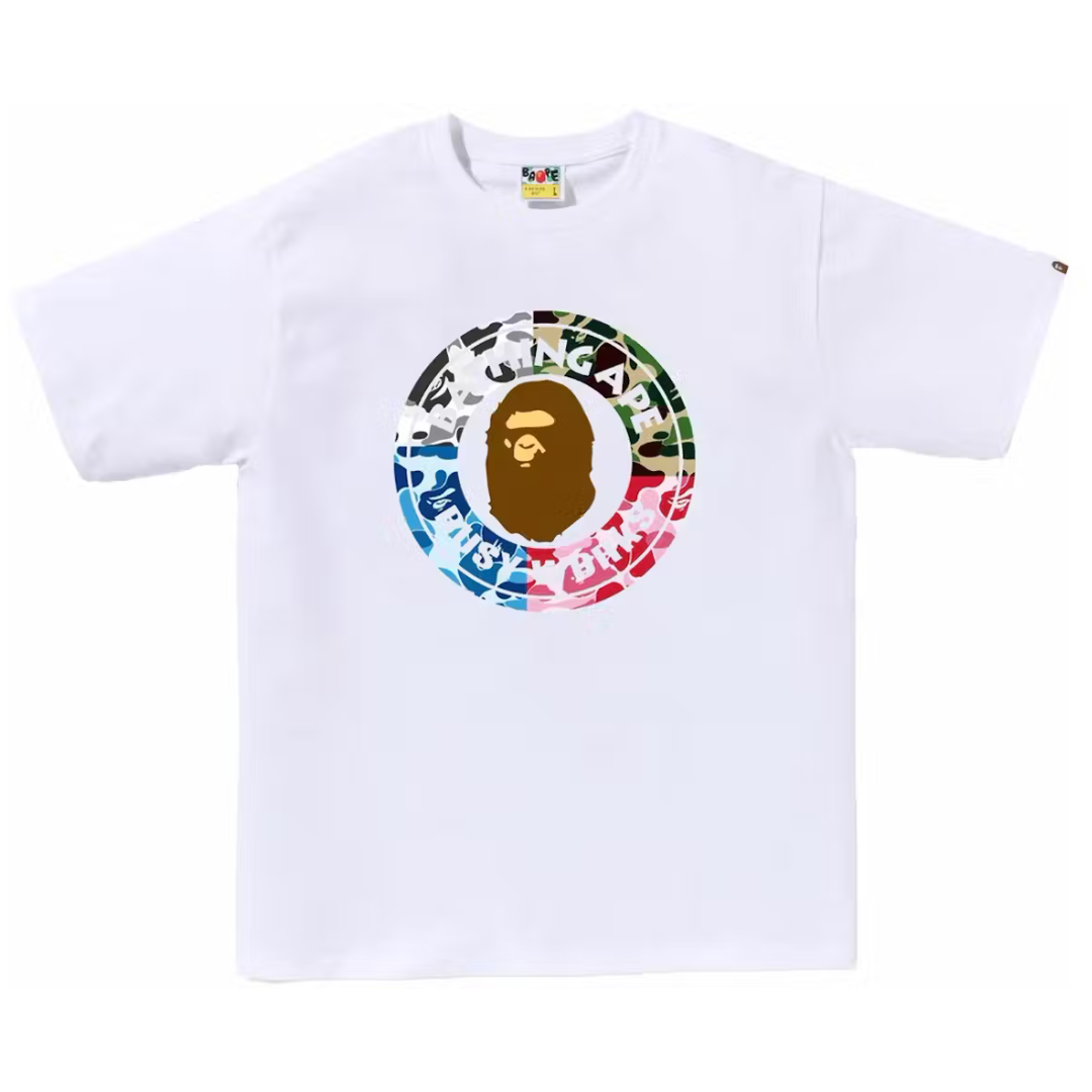 BAPE ABC Camo Crazy Busy Works Tee White