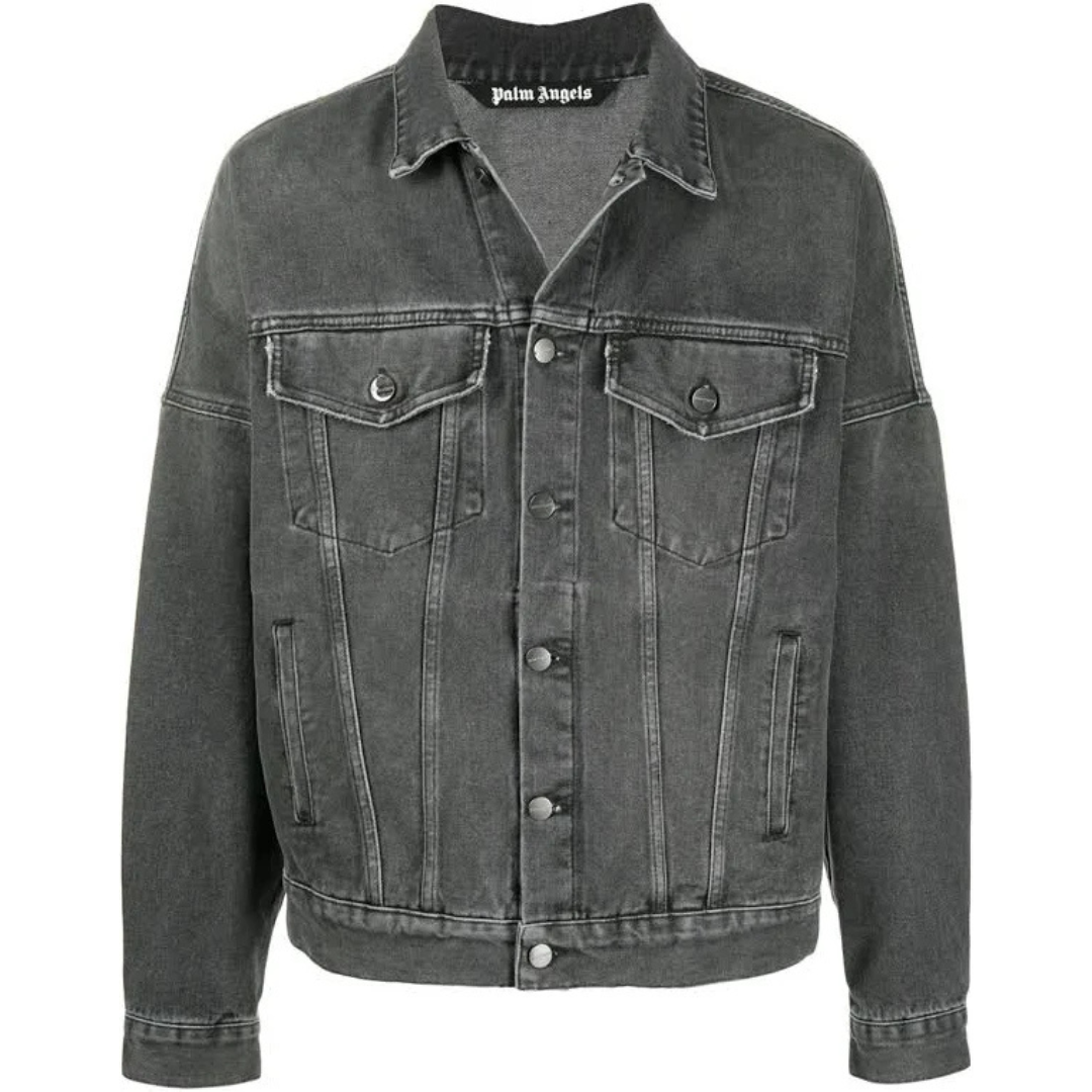 PALM ANGELS DENIM JACKET WASHED BLACK