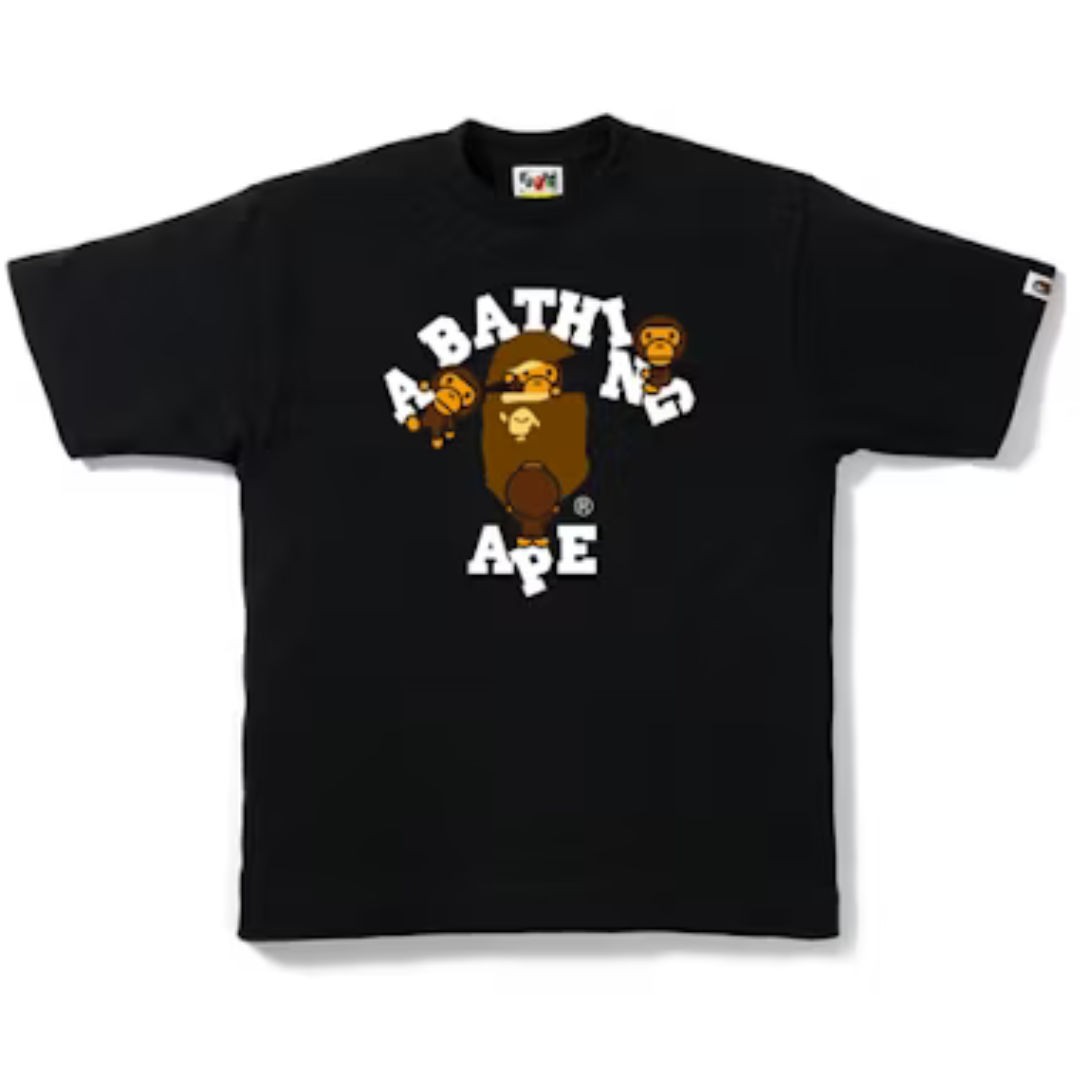 BAPE College Milo Tee Black