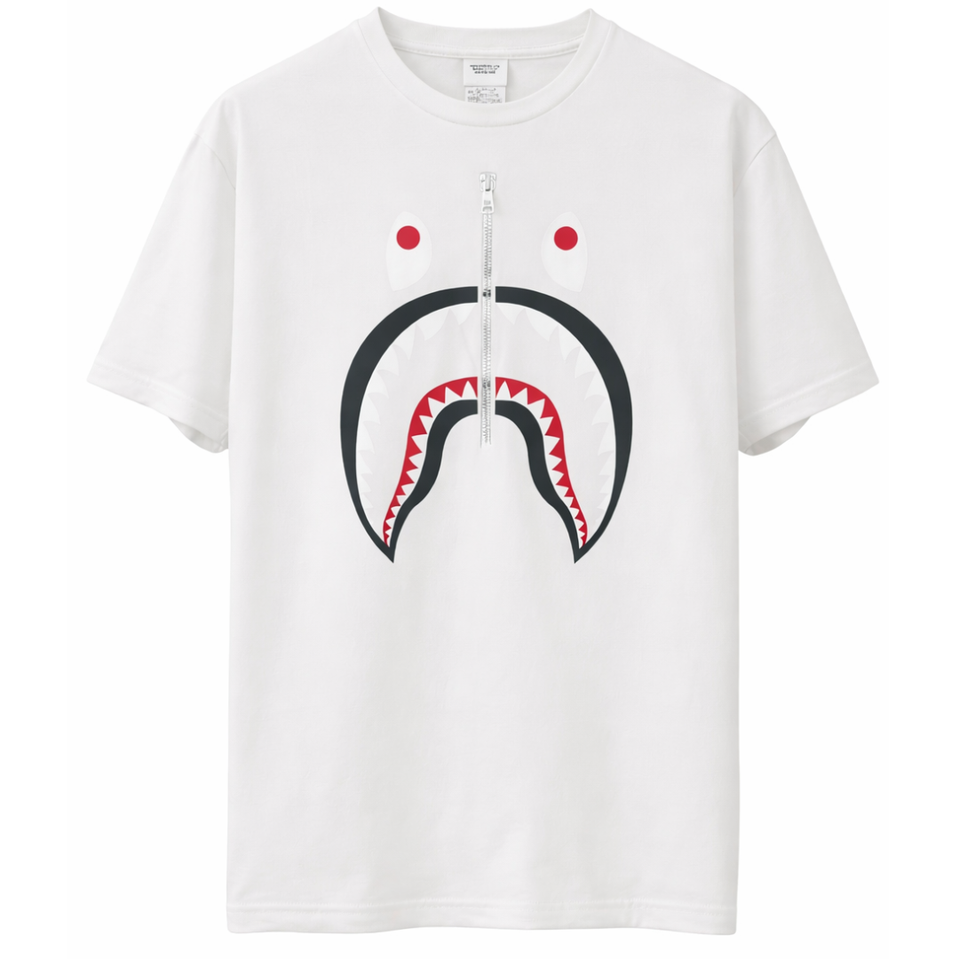 BAPE SHARK TEE WHITE