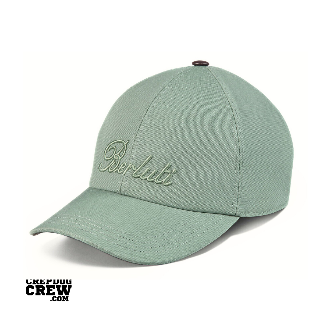 BERLUTI THABOR EMBROIDERY BASEBALL CAP PRASIN GREEN