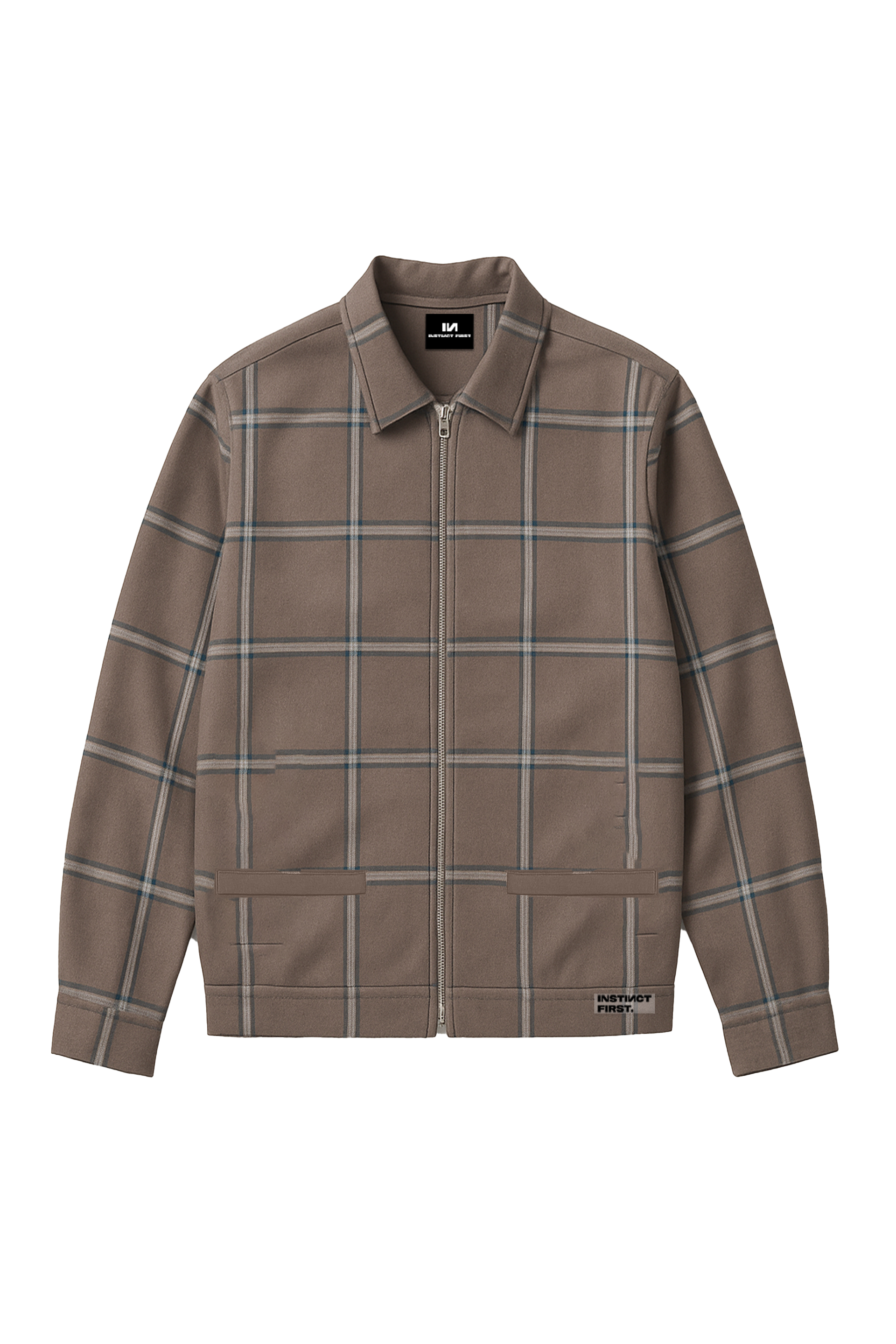 Checkered Shacket -(Brown)