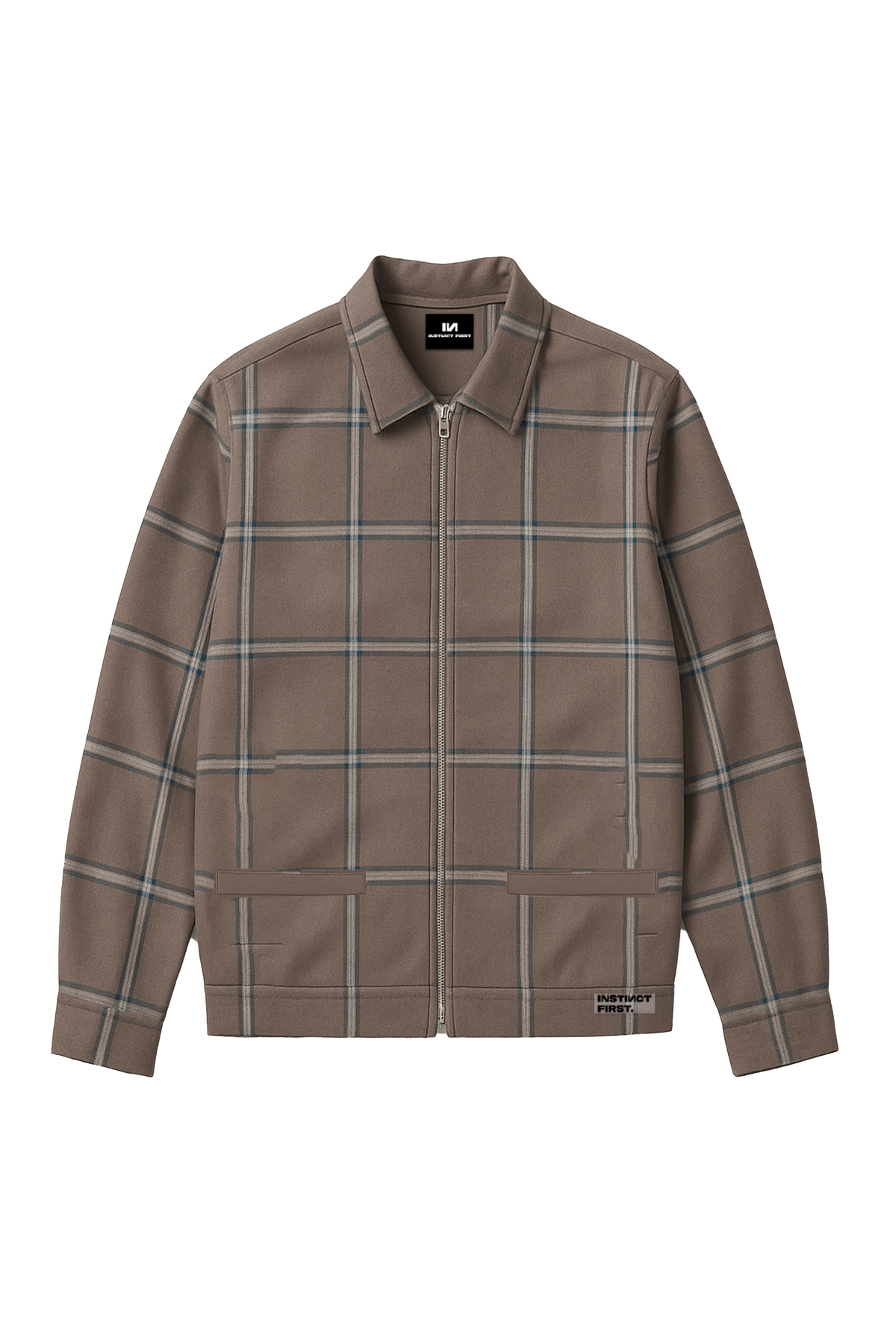 Checkered Shacket -(Brown)