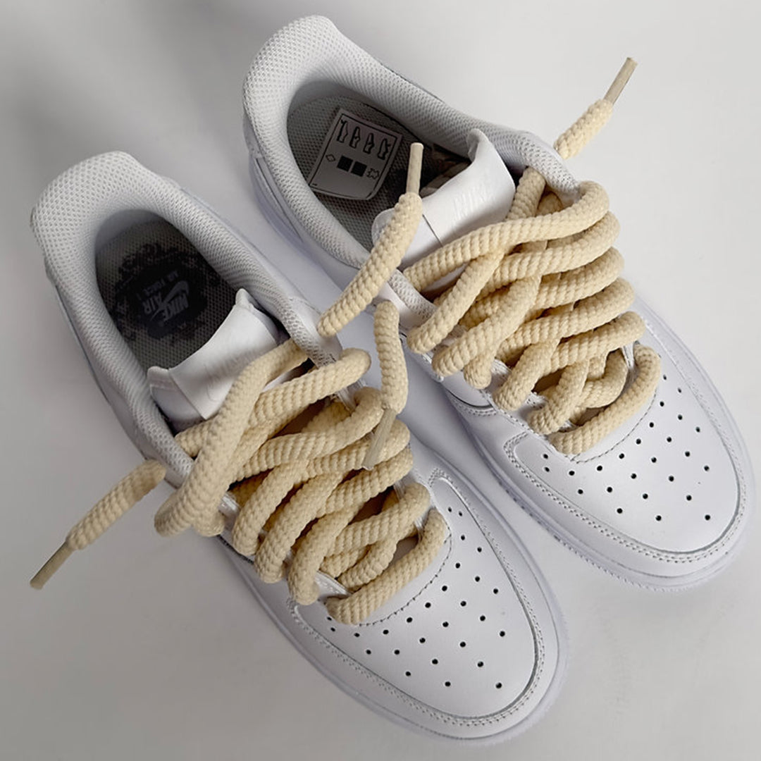 Cream Wired Rope Shoelaces | Premium Sneaker Laces – KNOTTY