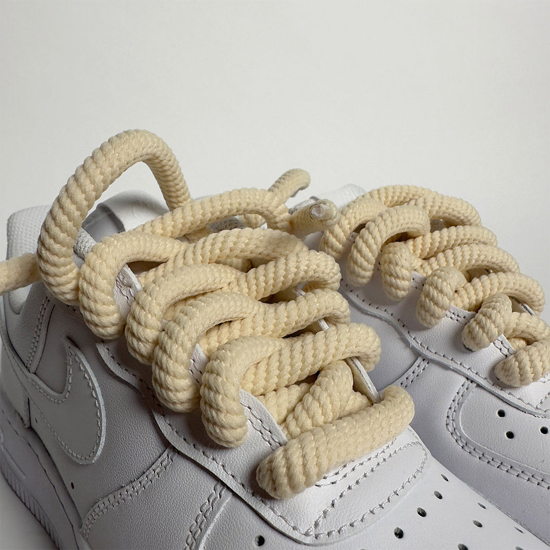 Cream Wired Rope Shoelaces | Premium Sneaker Laces – KNOTTY