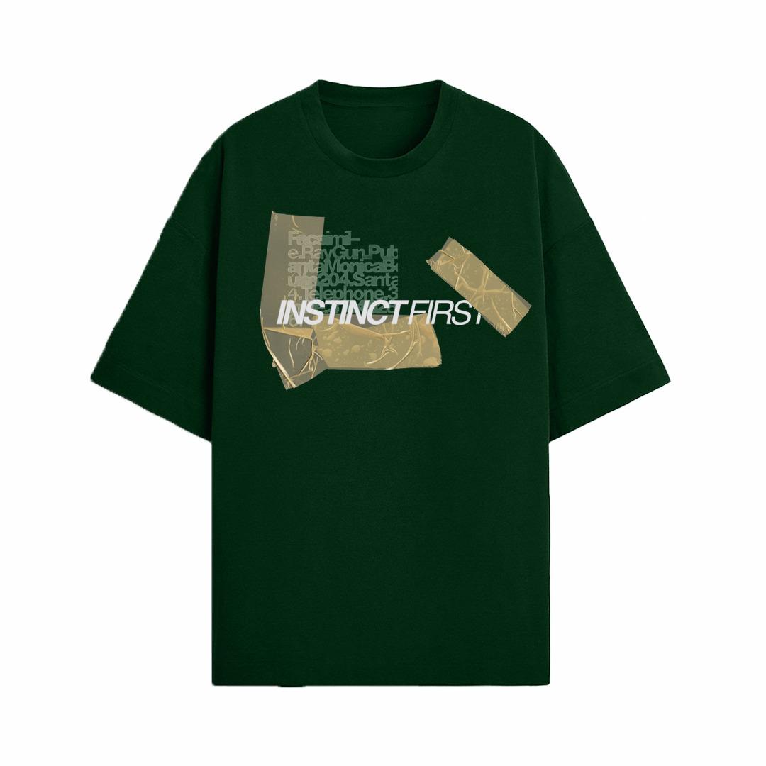 Duct Tape Oversized T-Shirt - (Bottle Green)