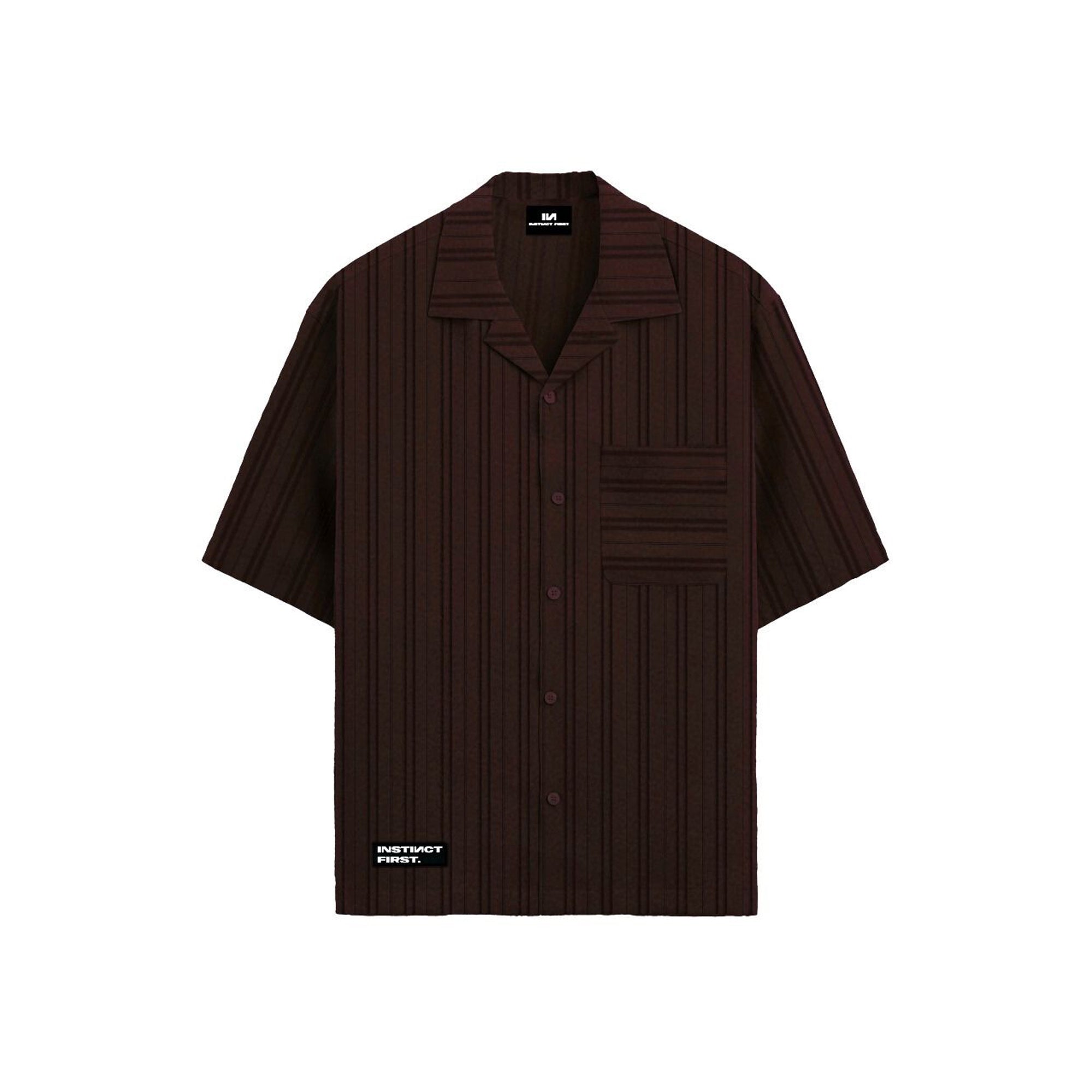 Metallic Stripe Shirt - Maroon