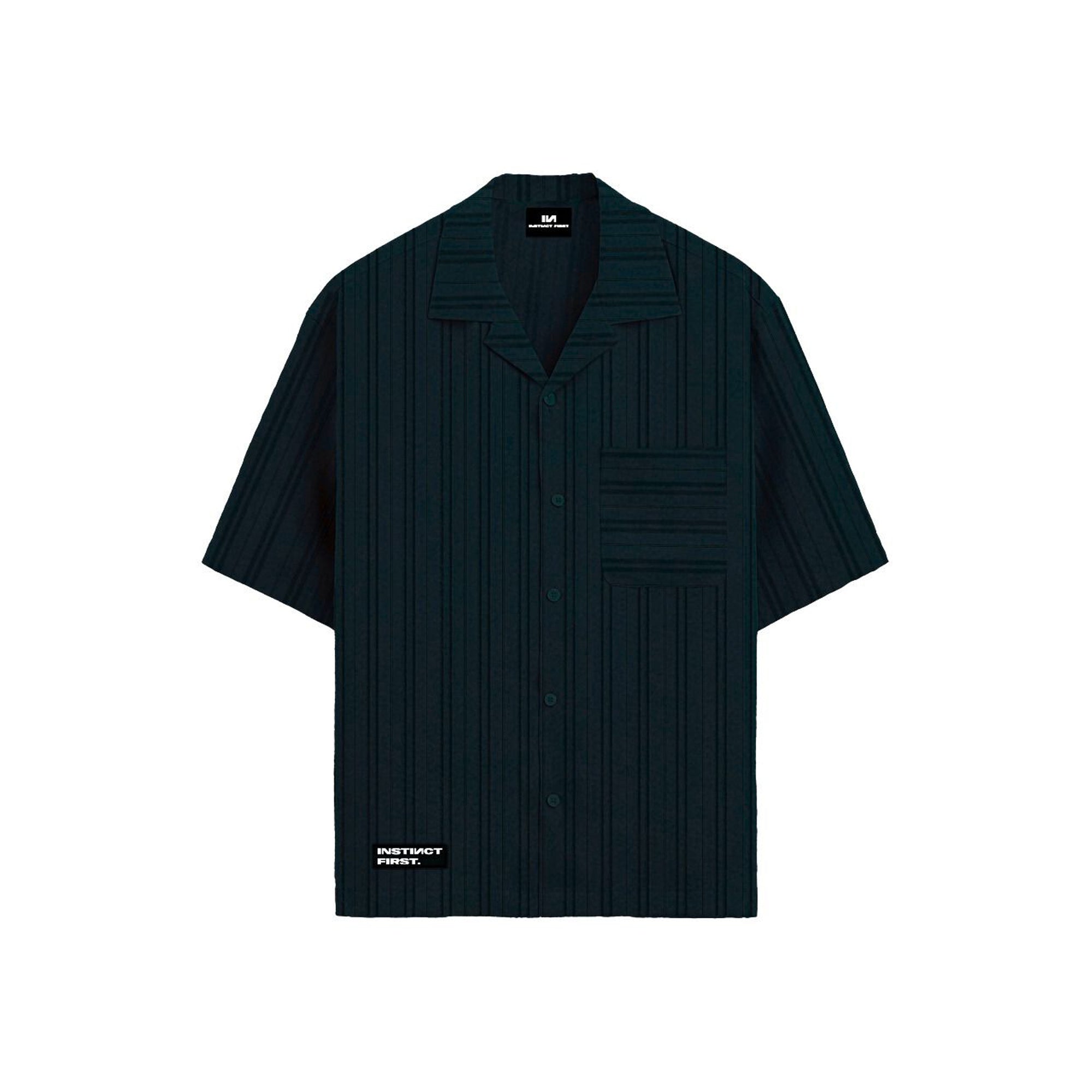 Metallic Stripe Shirt - Emerald