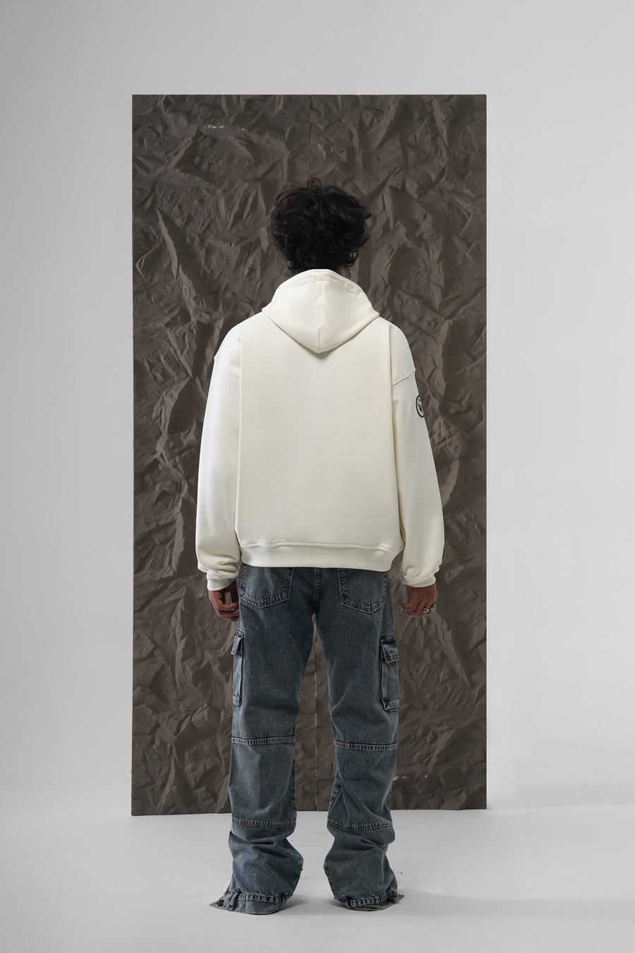 STAMP ZIP UP HOODIE – OFF WHITE