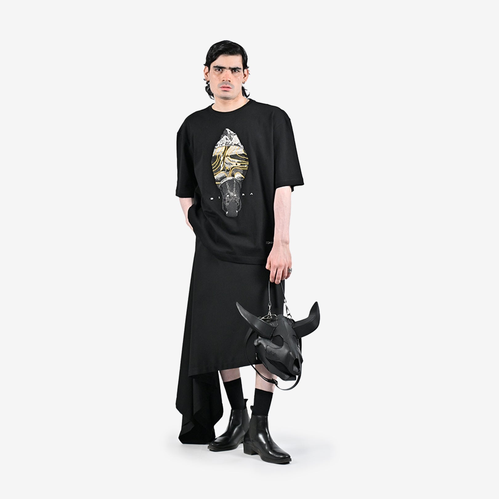 Tata Sierra x HUEMN hand-embroidered horse t-shirt