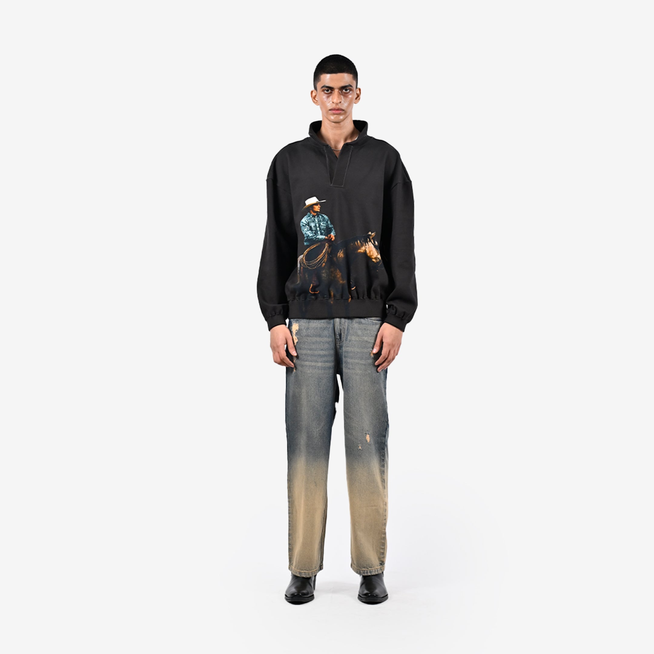 Cowboy printed sweatshirt - Brown