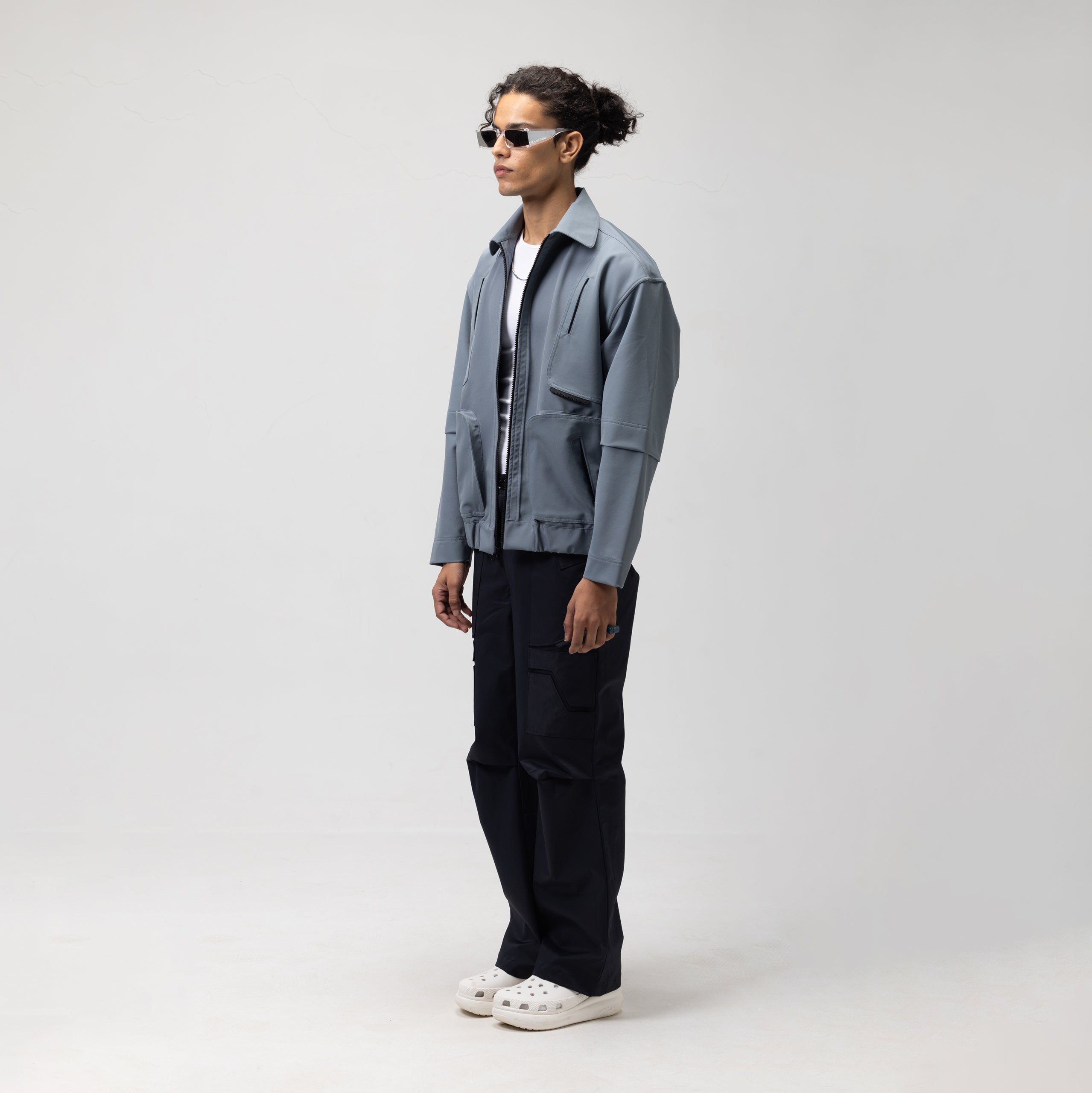 FUNCTIONAL TRACK ZIPPER - CORAL BLUE