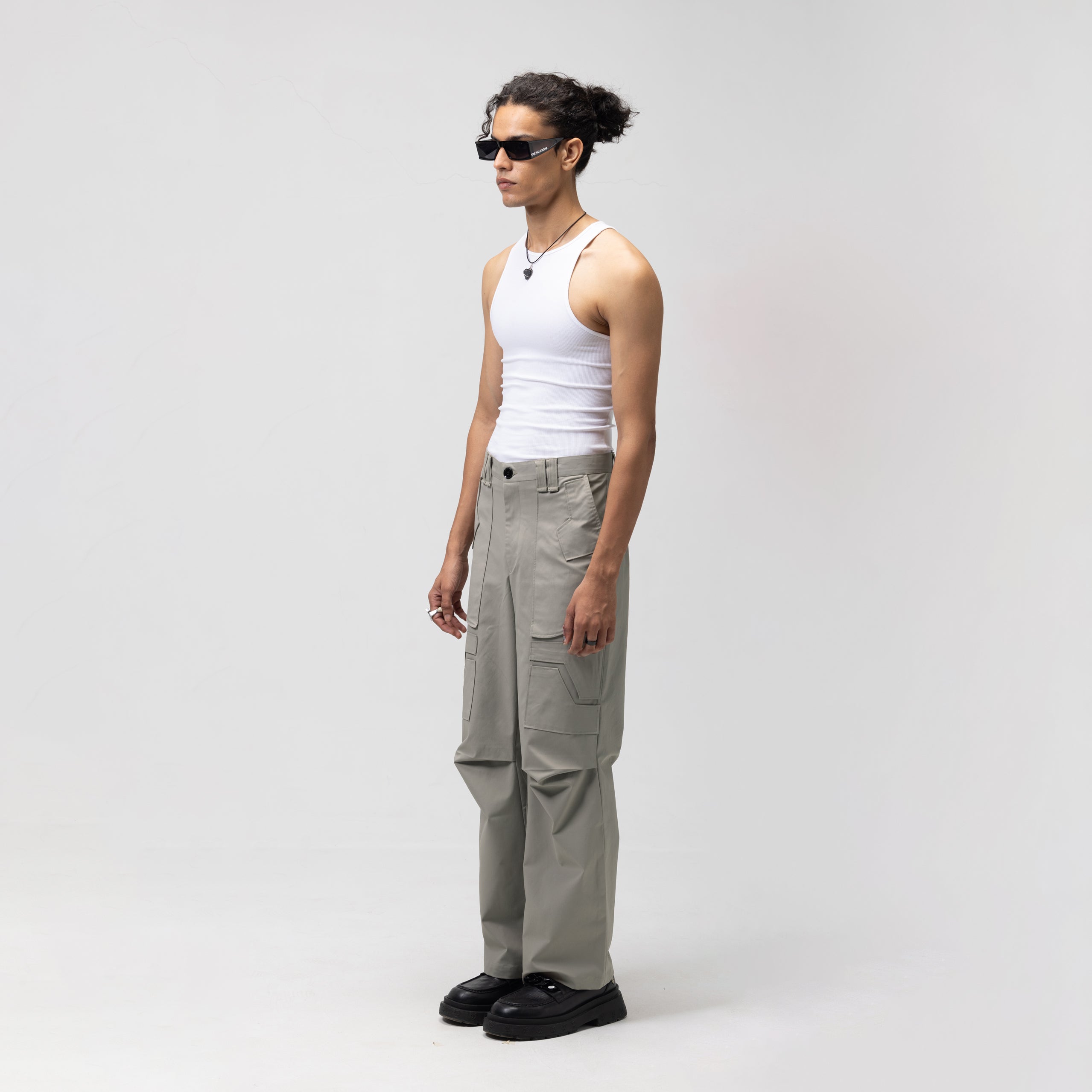 PATCH POCKET PARACHUTE PANTS - GUN SMOKE