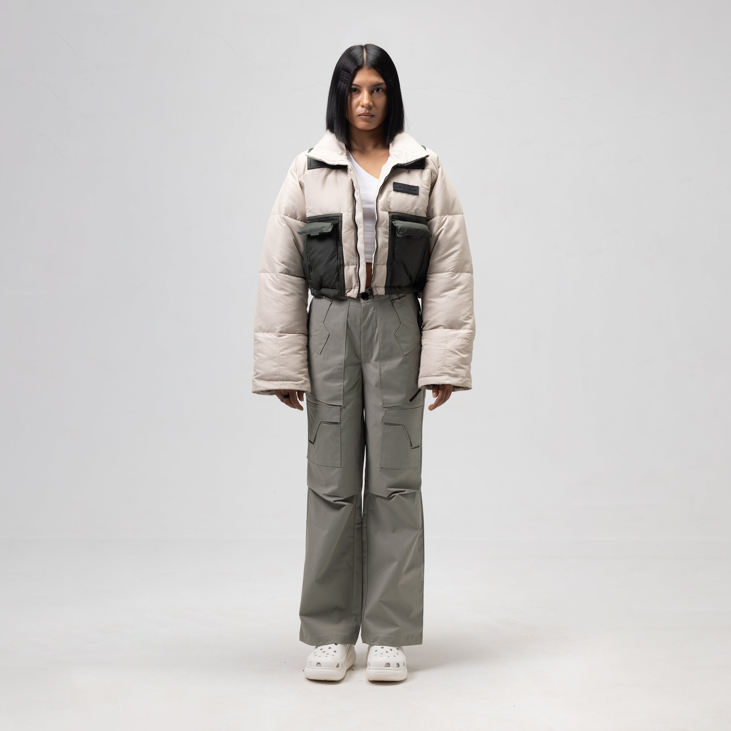 PATCH POCKET PARACHUTE PANTS - GUN SMOKE