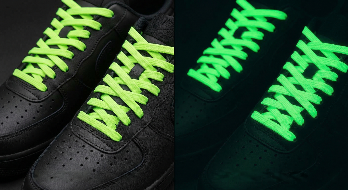 Glow in the Dark Shoelaces | Neon Green | Phosphorescent UV Laces for Sneakers by KNOTTY
