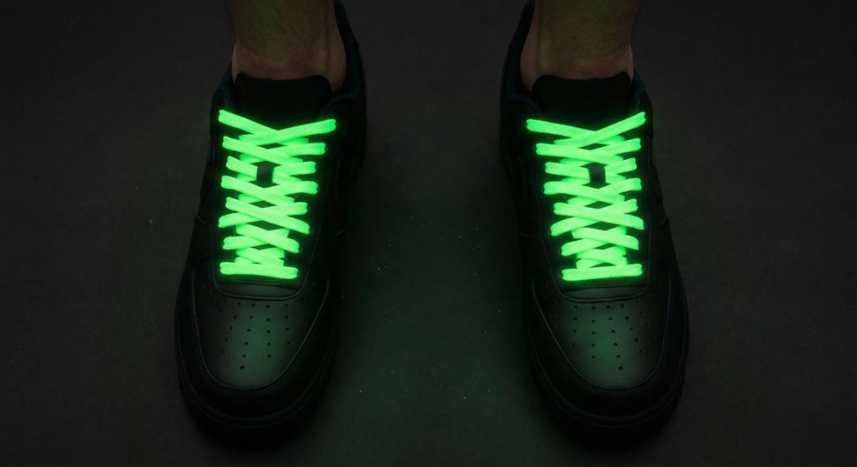 Glow in the Dark Shoelaces | Neon Green | Phosphorescent UV Laces for Sneakers by KNOTTY