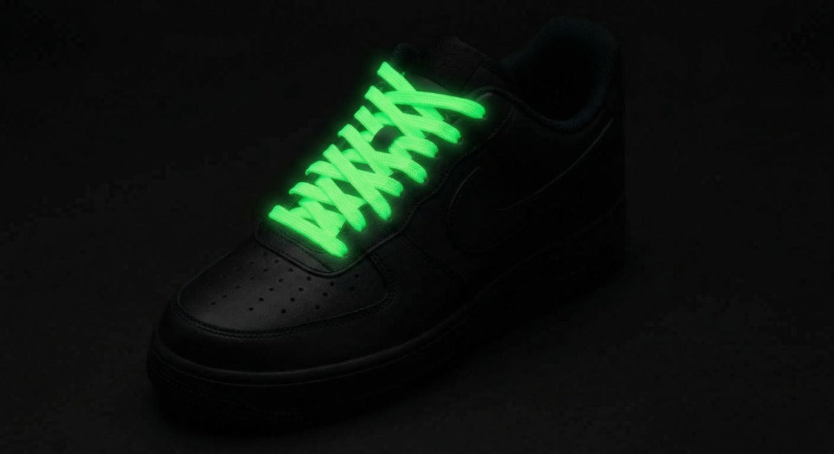Glow in the Dark Shoelaces | Neon Green | Phosphorescent UV Laces for Sneakers by KNOTTY