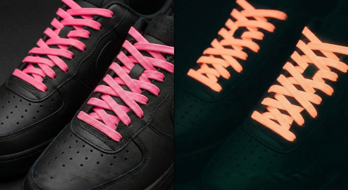 Glow in the Dark Shoelaces | Pink | Phosphorescent UV Laces for Sneakers by KNOTTY