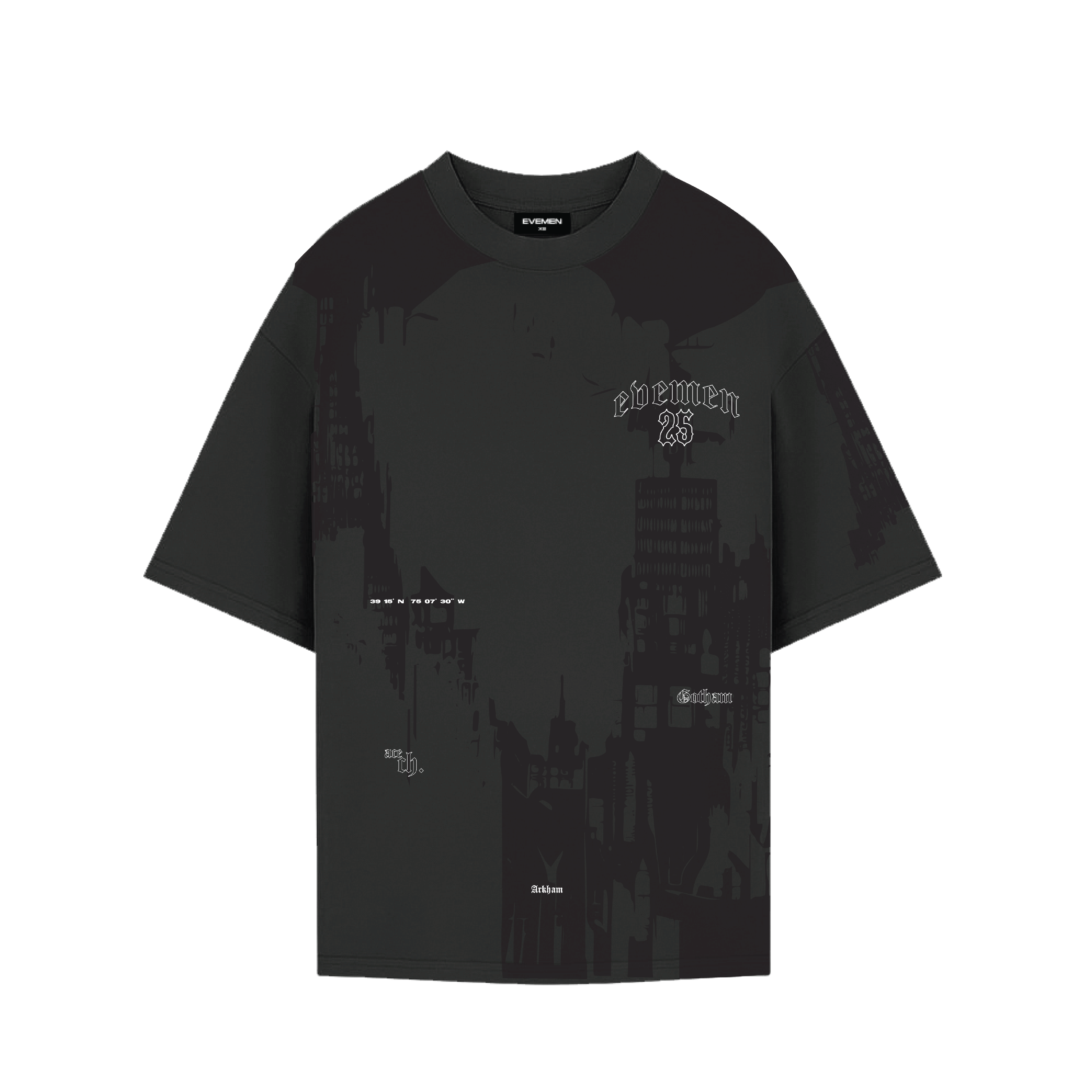 Black t-shirt with brand logos on a white background - Crepdog Crew