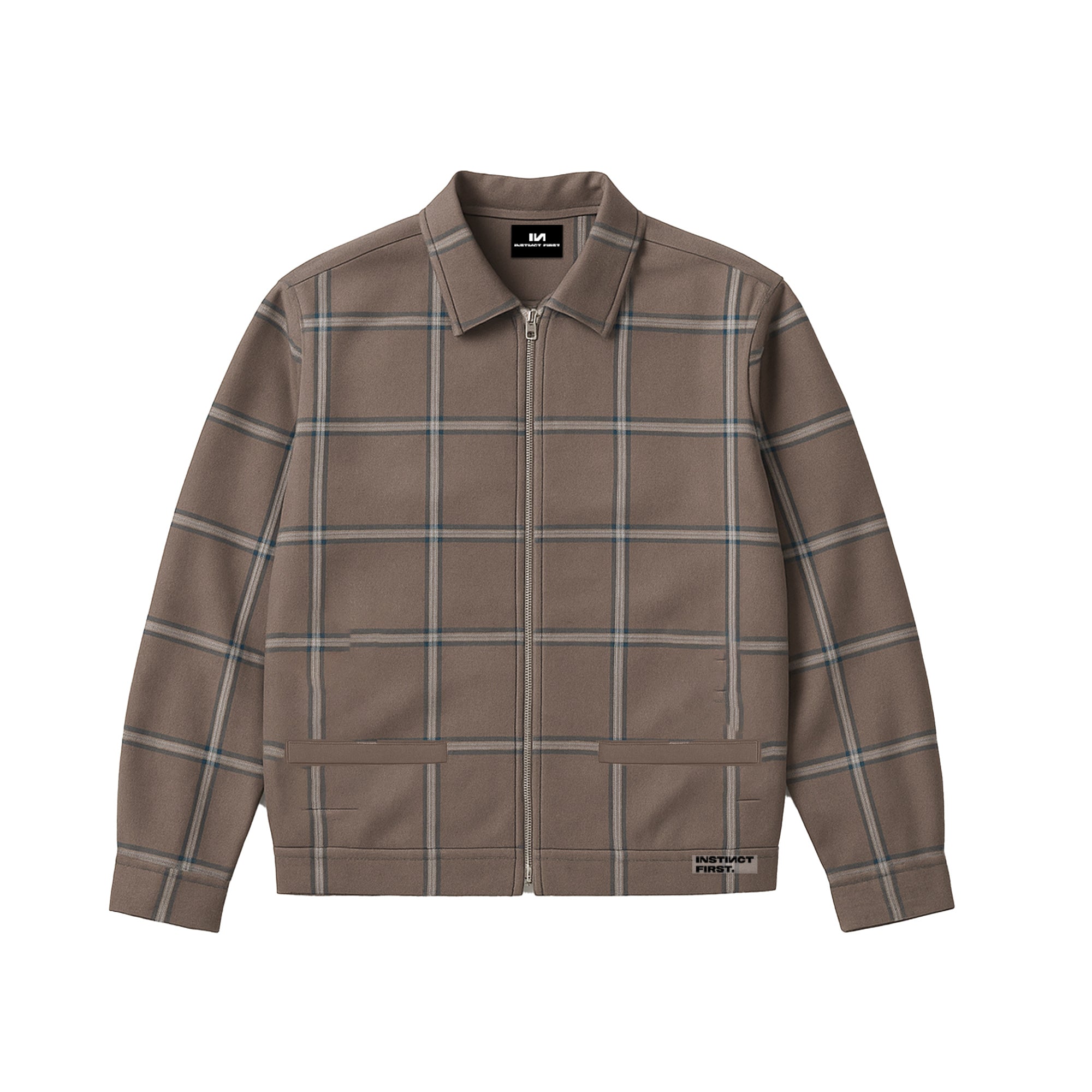Checkered Shacket -Brown