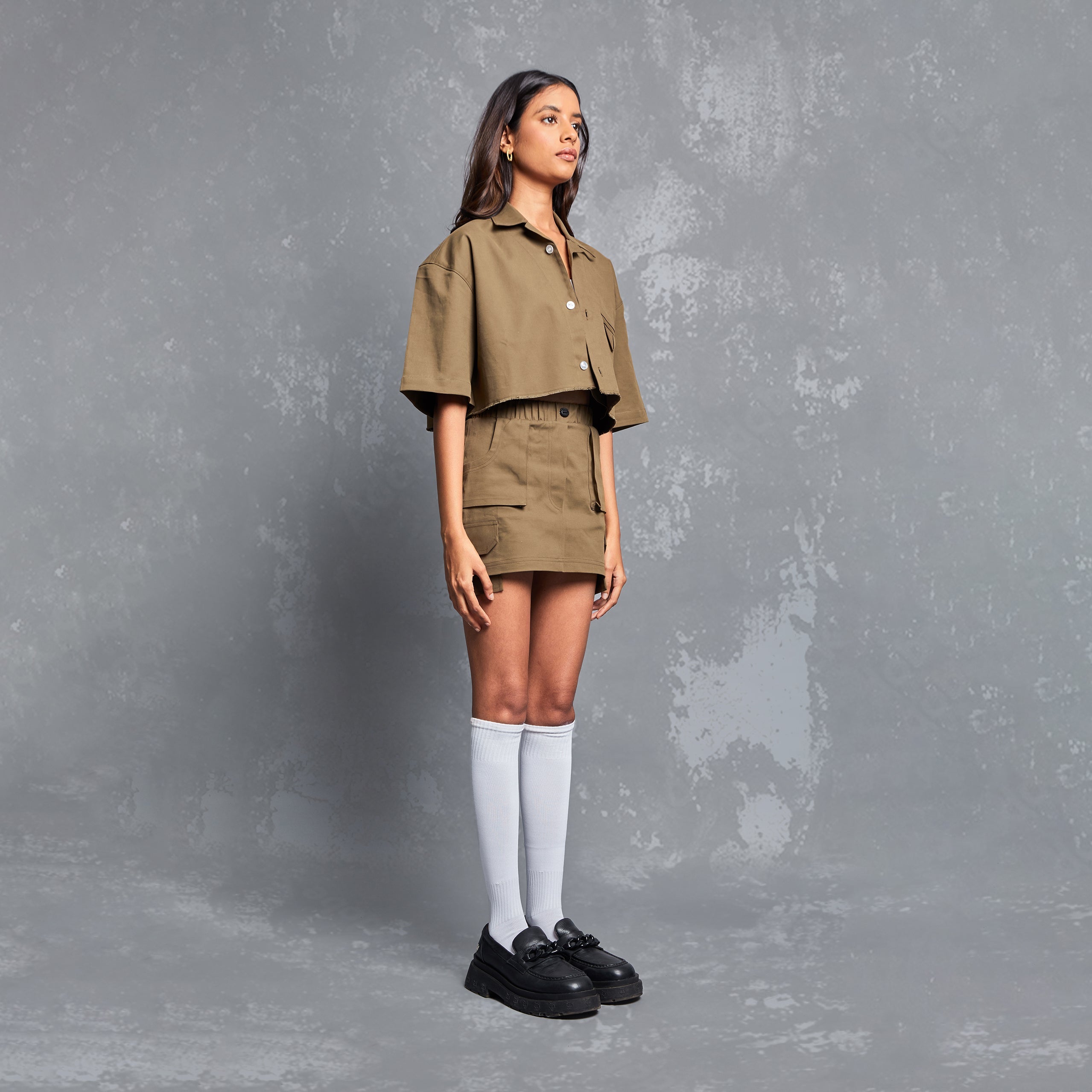 MINI CARGO SKIRT - KHAKI