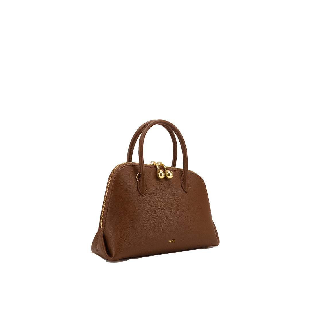 JW PEI Nerina Pebbled Dome Top Handle Bag - Brown