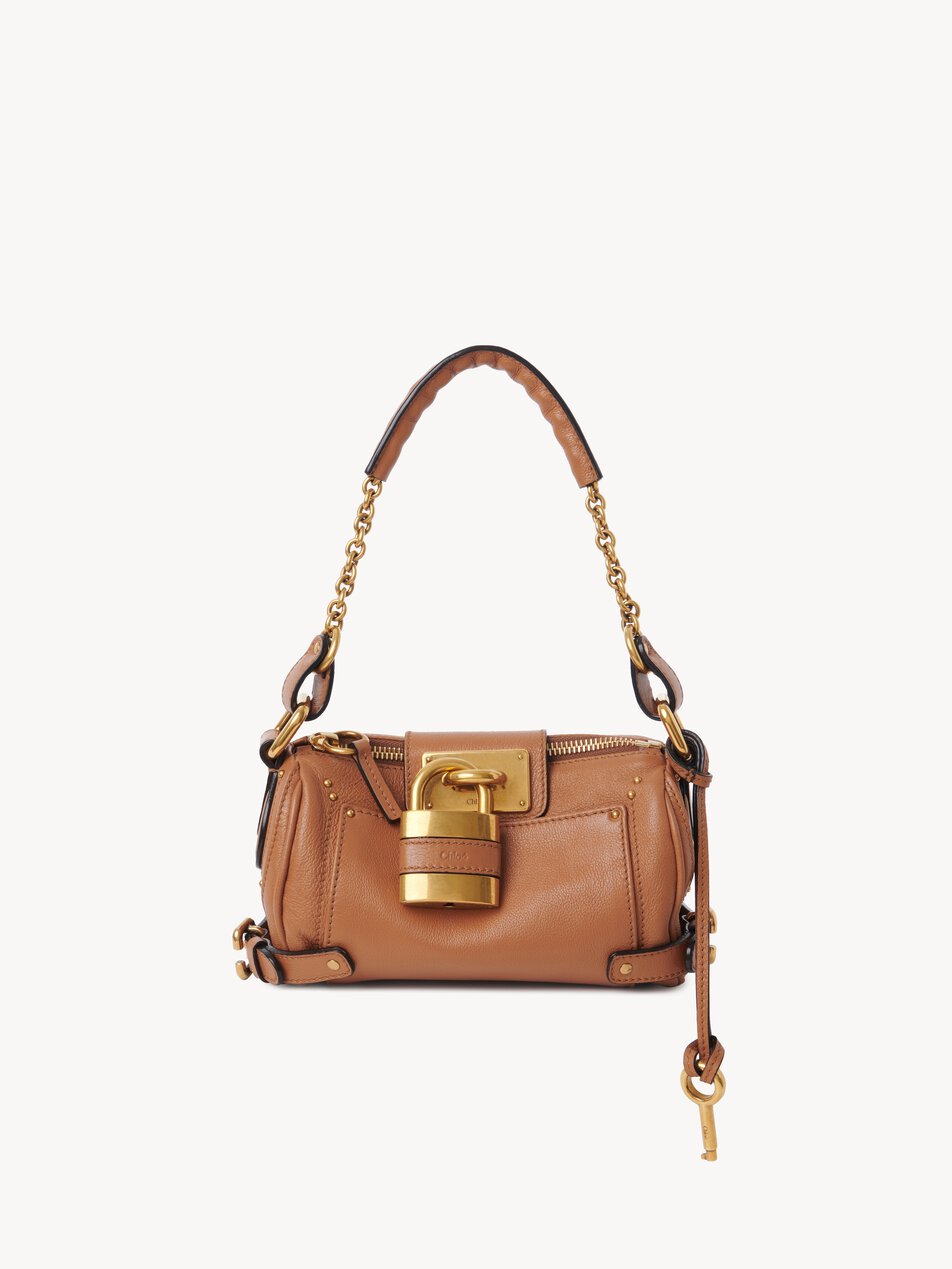 CHLOE Small Paddington chain bag in grained leather Mustang Brown